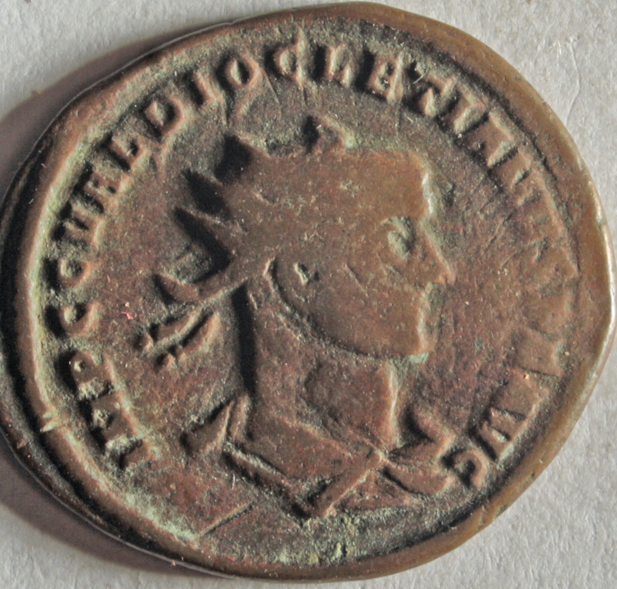 Römische Münze, Nominal Follis, Prägeherr Diocletian, Prägeort Rom, Original (Museumsgesellschaft Bad Dürkheim e.V. CC BY-NC-SA)