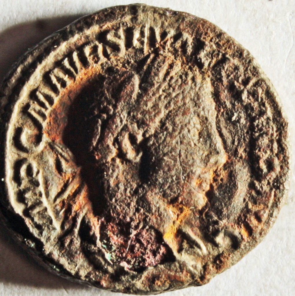 Römische Münze, Nominal Denar, Prägeherr Severus Alexander, Prägeort Rom, Fälschung (Museumsgesellschaft Bad Dürkheim e.V. CC BY-NC-SA)