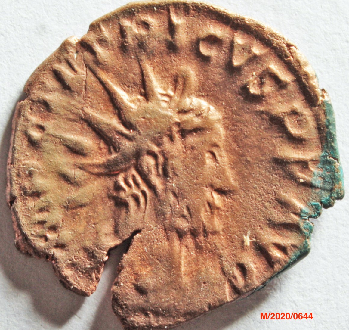 Römische Münze, Nominal Antoninian, Prägeherr Tetricus I., Prägeort Gallien, Fälschung (Museumsgesellschaft Bad Dürkheim e.V. CC BY-NC-SA)