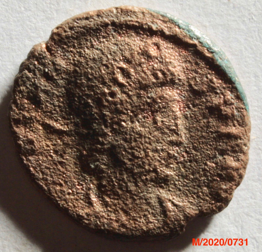 Römische Münze, Nominal Follis, Prägeherr Constans, Prägeort nicht bestimmbar, Original (Museumsgesellschaft Bad Dürkheim e.V. CC BY-NC-SA)