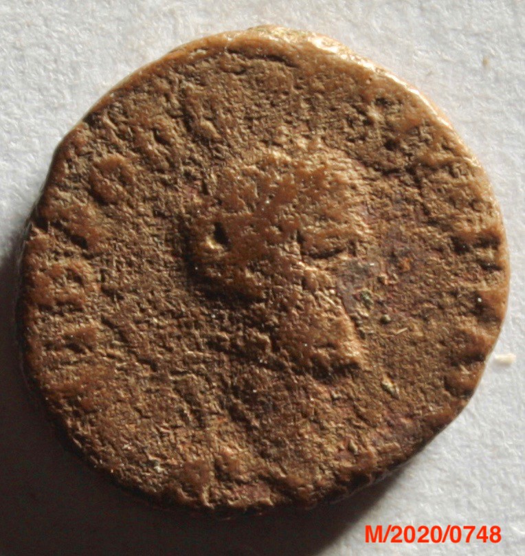 Römische Münze, Nominal Halbcentenionalis, Prägeherr Theodosius I., Prägeort Antiochia, Original (Museumsgesellschaft Bad Dürkheim e.V. CC BY-NC-SA)