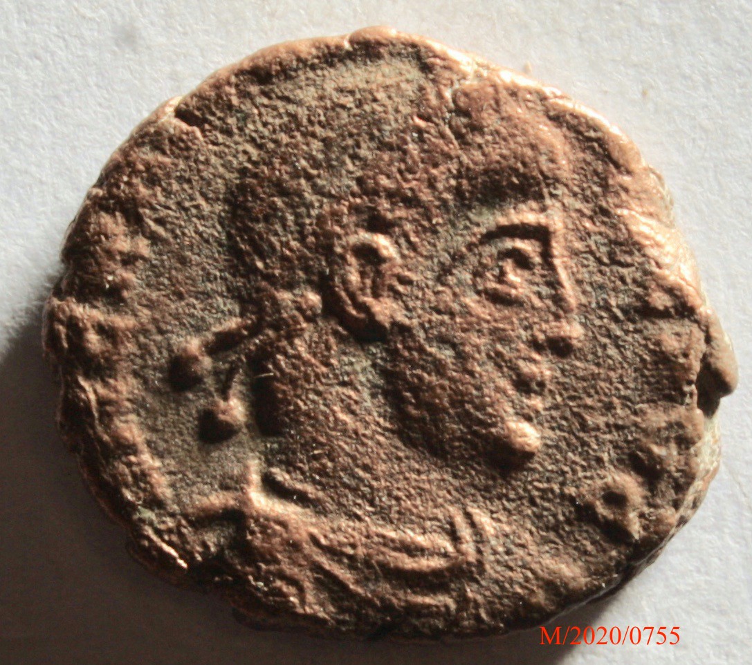 Römische Münze, Nominal Centenionalis, Prägeherr Gratian, Prägeort Arles, Original (Museumsgesellschaft Bad Dürkheim e.V. CC BY-NC-SA)