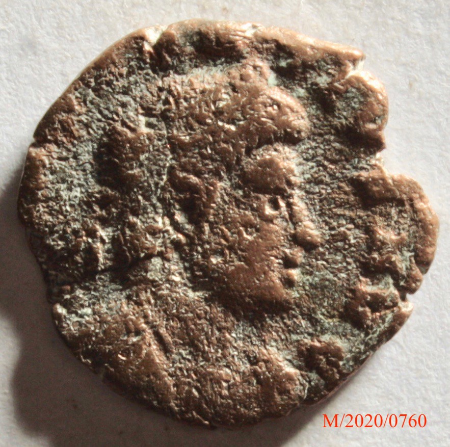 Römische Münze, Nominal Follis, Prägeherr Constantius II., Prägeort nicht bestimmbar, Original (Museumsgesellschaft Bad Dürkheim e.V. CC BY-NC-SA)