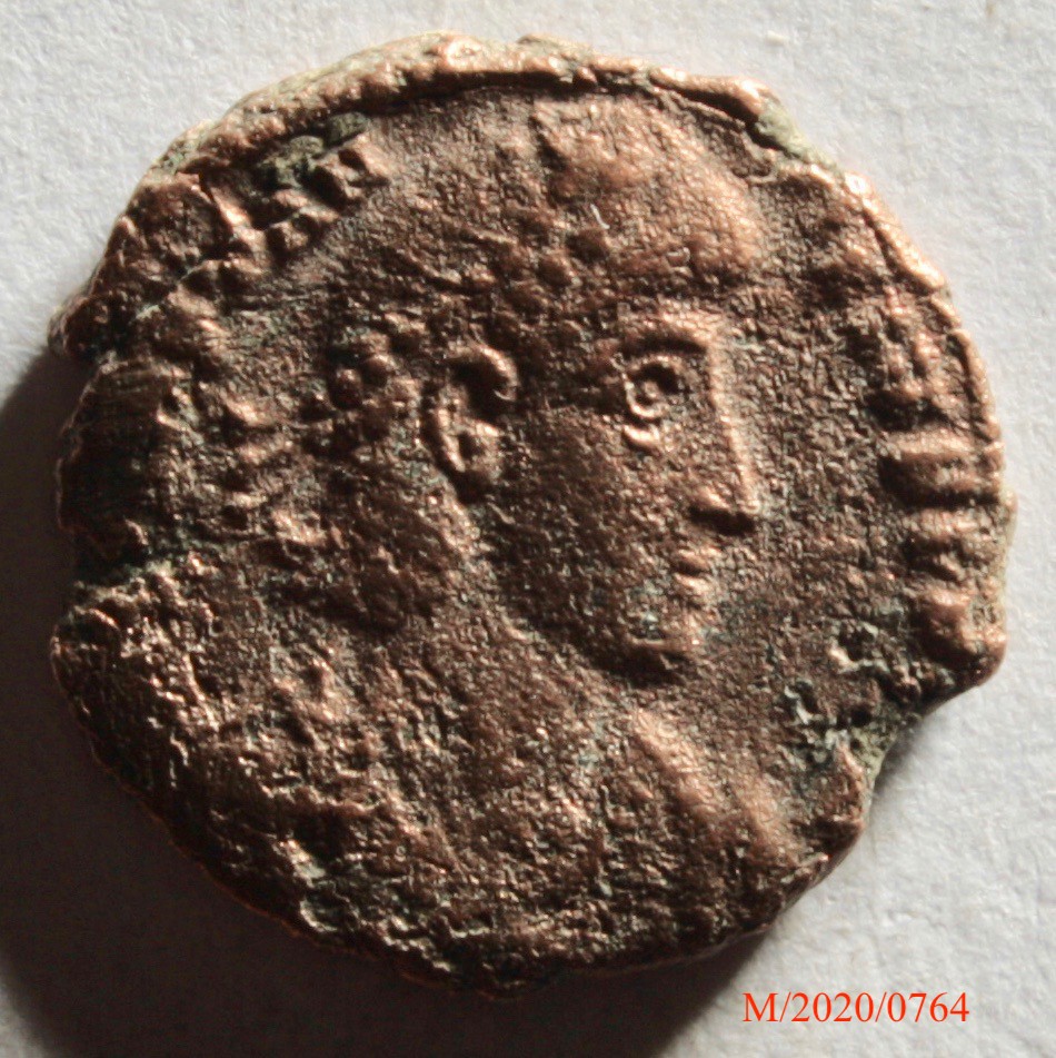 Römische Münze, Nominal Centenionalis, Prägeherr Constantius II., Prägeort nicht bestimmbar, Original (Museumsgesellschaft Bad Dürkheim e.V. CC BY-NC-SA)
