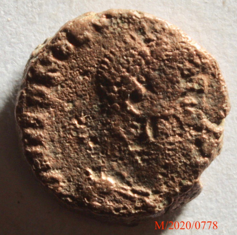 Römische Münze, Nominal Centenionalis, Prägeherr Honorius, Prägeort nicht bestimmbar, Original (Museumsgesellschaft Bad Dürkheim e.V. CC BY-NC-SA)