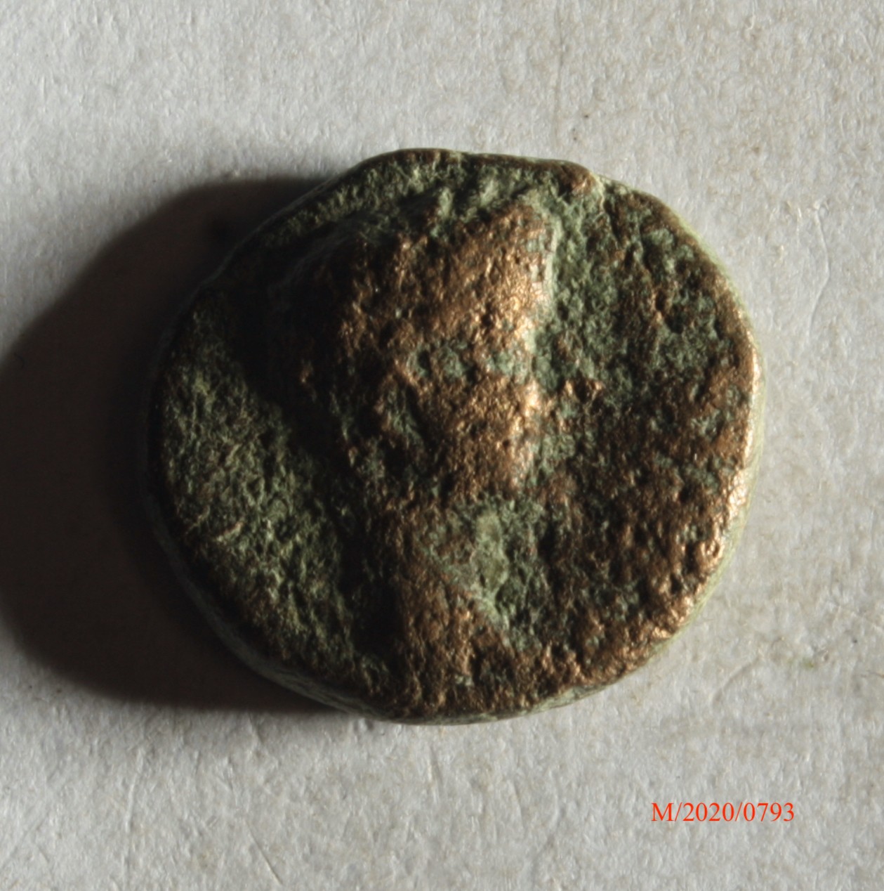 Römische Münze, Nominal Bronzemünze, Prägeherr Tiberius, Prägeort Aspendus, Original (Museumsgesellschaft Bad Dürkheim e.V. CC BY-NC-SA)