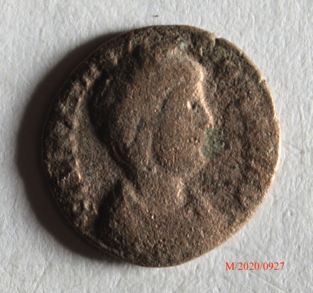 Römische Münze, Nominal Follis, Prägeherr Constantins Söhne, Prägeort Trier, Original (Museumsgesellschaft Bad Dürkheim e.V. CC BY-NC-SA)