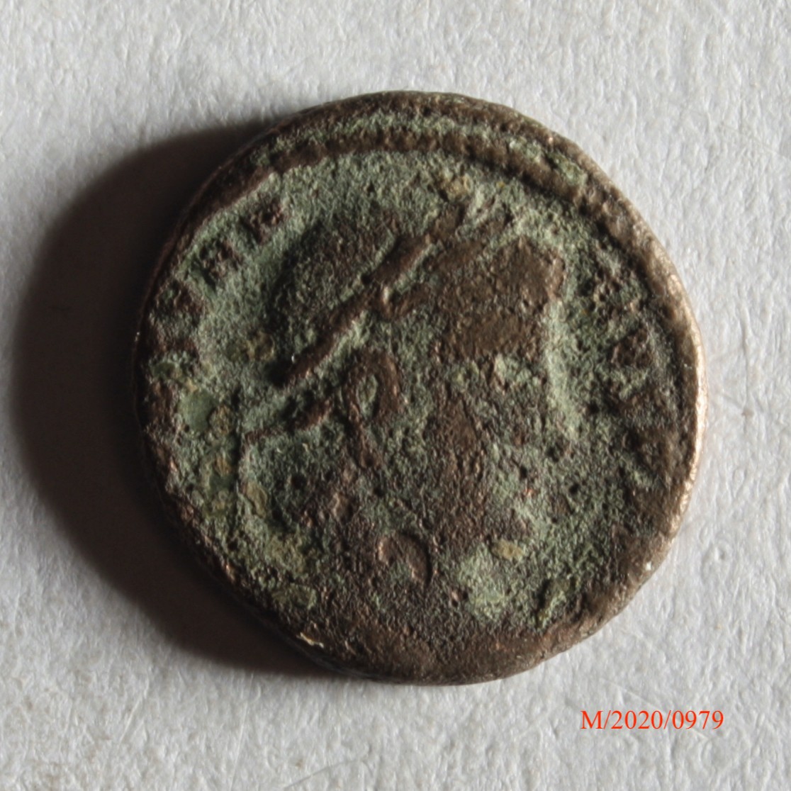 Römische Münze, Nominal Follis, Prägeherr Constantius II., Prägeort Cyzicus, Original (Museumsgesellschaft Bad Dürkheim e.V. CC BY-NC-SA)