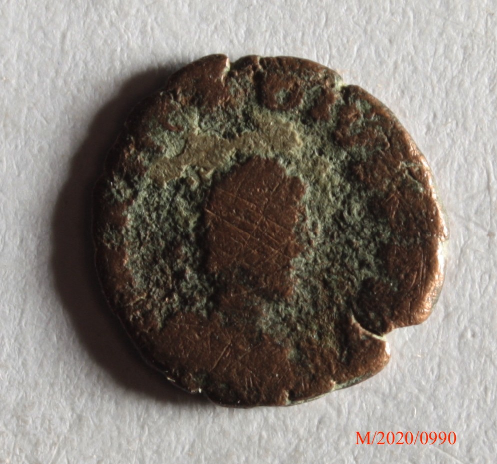 Römische Münze, Nominal Halbcentenionalis, Prägeherr Arcadius, Prägeort nicht bestimmbar, Original (Museumsgesellschaft Bad Dürkheim e.V. CC BY-NC-SA)