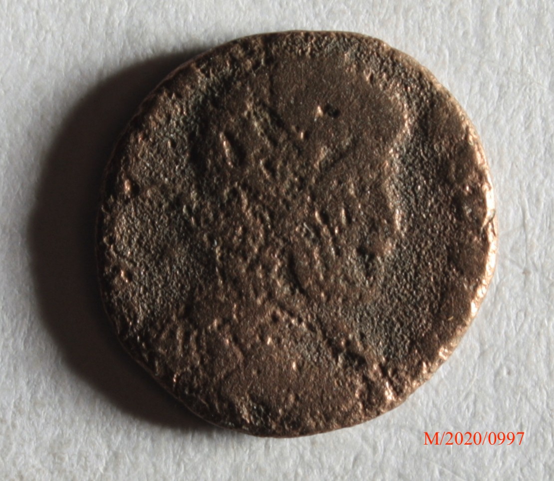 Römische Münze, Nominal Follis, Prägeherr Constantius II., Prägeort Lyon, Original (Museumsgesellschaft Bad Dürkheim e.V. CC BY-NC-SA)