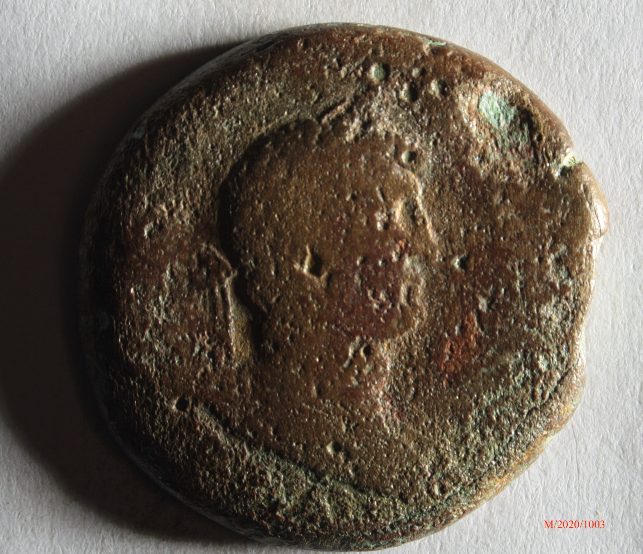 Römische Münze, Nominal Bronzemünze, Prägeherr Hadrian, Prägeort Alexandria, Original (Museumsgesellschaft Bad Dürkheim e.V. CC BY-NC-SA)