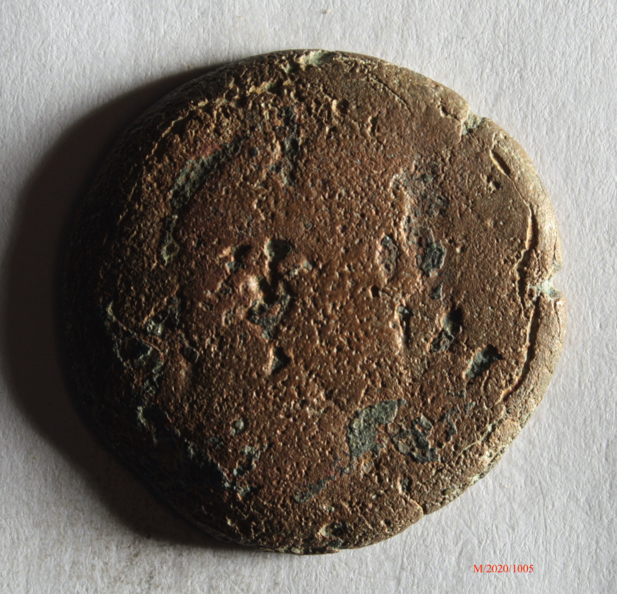 Römische Münze, Nominal Bronzemünze, Prägeherr Antoninus Pius, Prägeort Alexandria, Original (Museumsgesellschaft Bad Dürkheim e.V. CC BY-NC-SA)