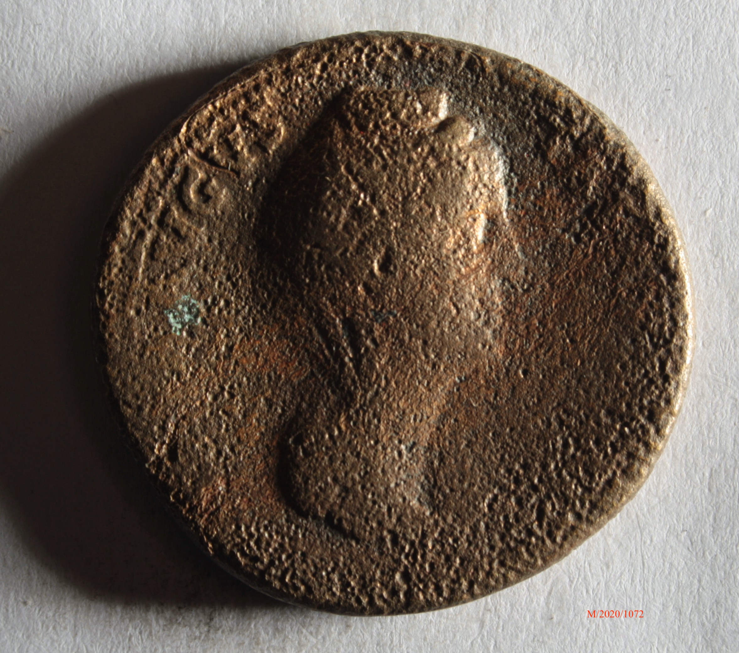 Römische Münze, Nominal Sesterz, Prägeherr Antoninus Pius, Prägeort Rom, Original (Museumsgesellschaft Bad Dürkheim e.V. CC BY-NC-SA)