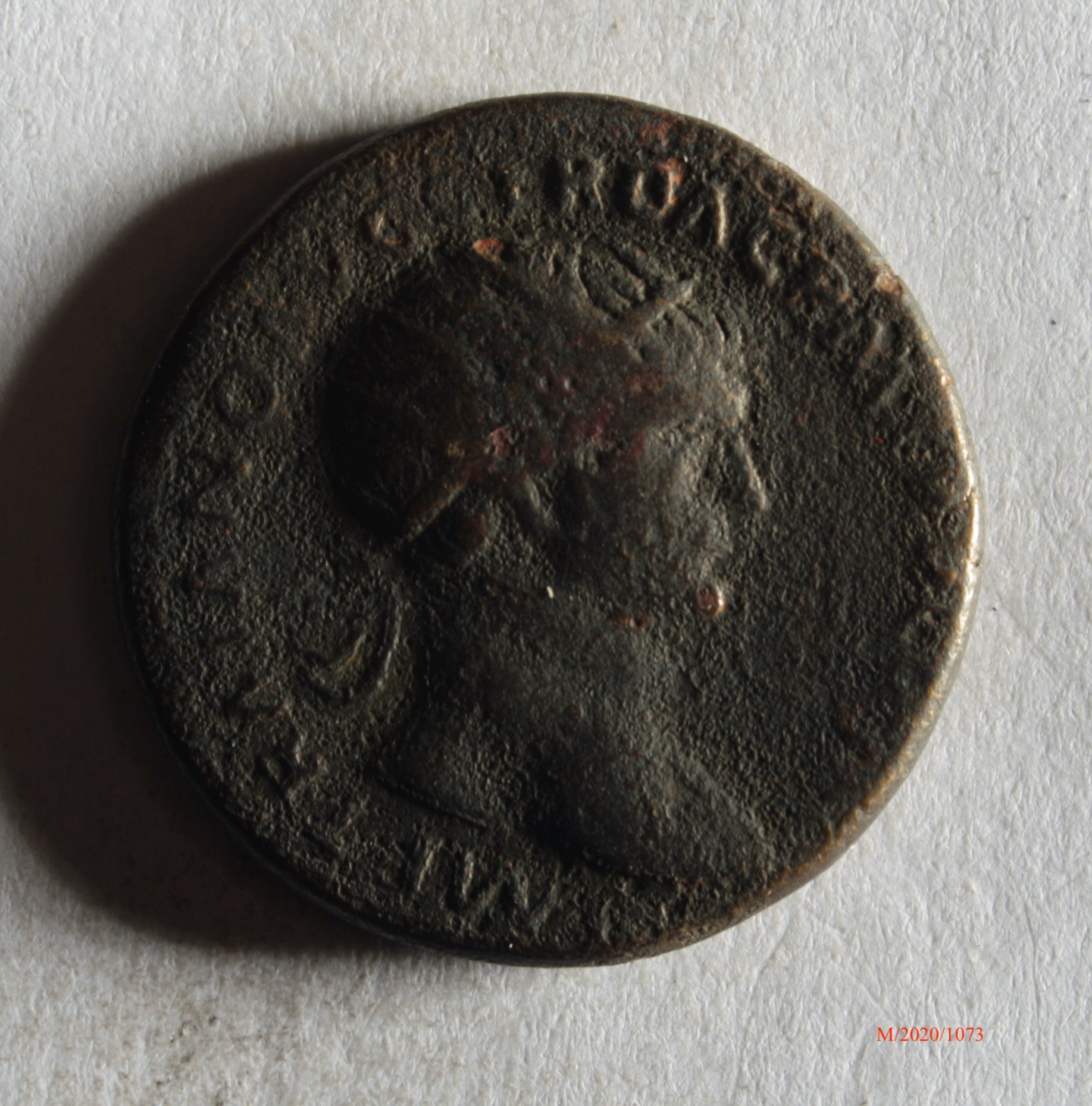 Römische Münze, Nominal Dupondius, Prägeherr Traian, Prägeort Rom, Original (Museumsgesellschaft Bad Dürkheim e.V. CC BY-NC-SA)