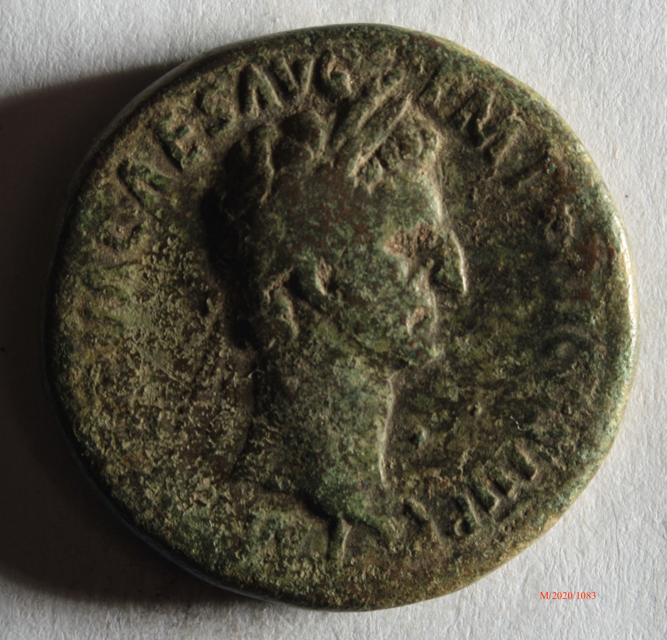 Römische Münze, Nominal Sesterz, Prägeherr Nerva, Prägeort Rom, Original (Museumsgesellschaft Bad Dürkheim e.V. CC BY-NC-SA)