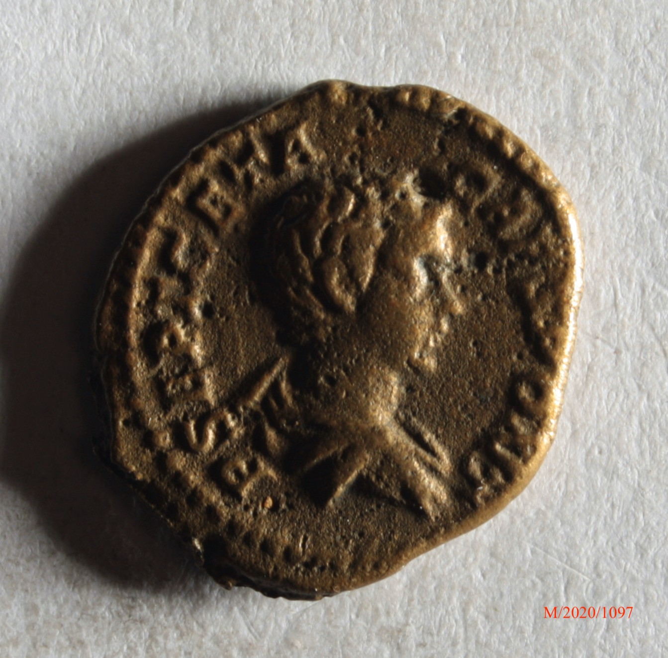 Römische Münze, Nominal Aureus, Prägeherr Geta, Prägeort nicht bestimmbar, Fälschung (Museumsgesellschaft Bad Dürkheim e.V. CC BY-NC-SA)