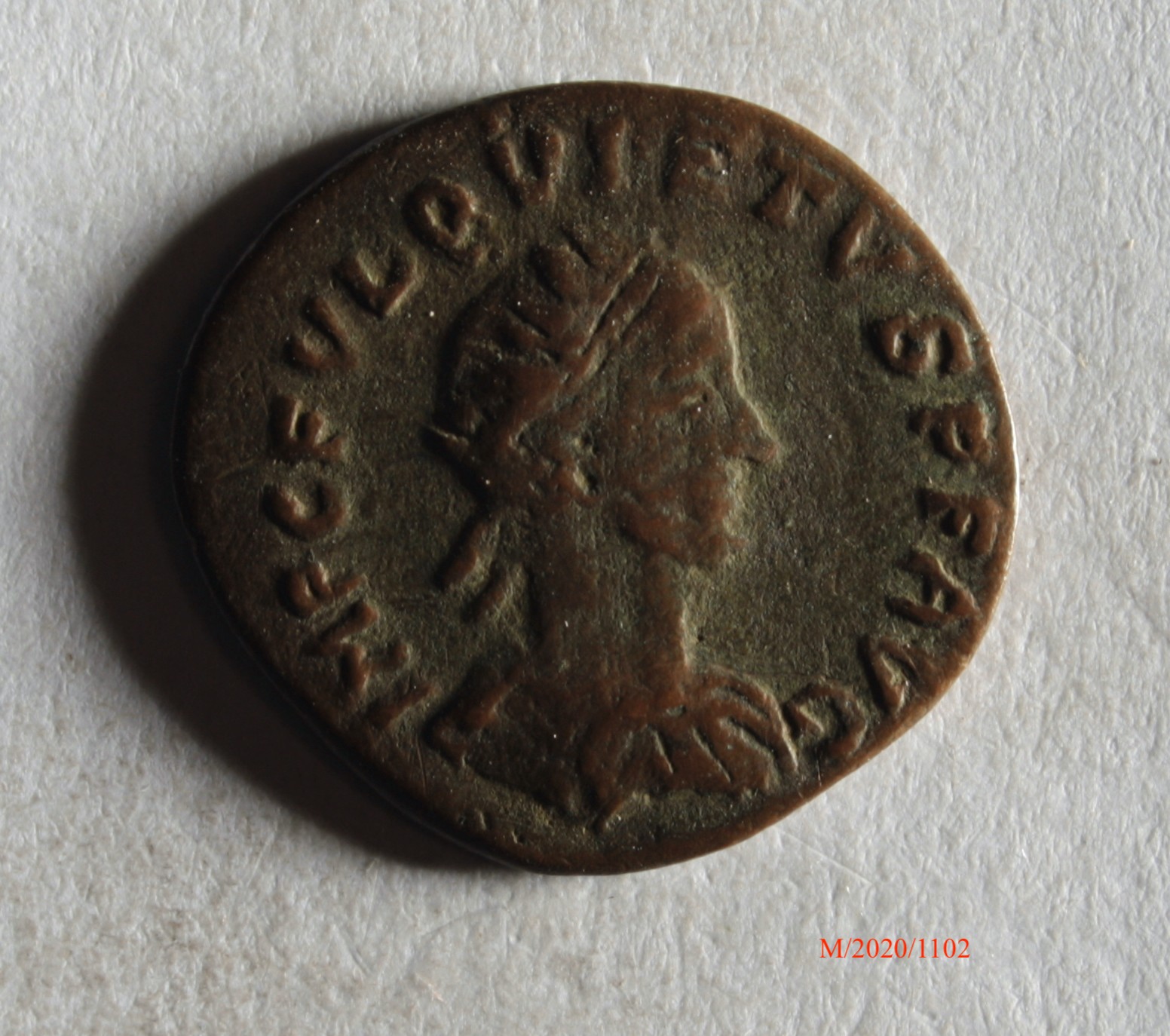 Römische Münze, Nominal Antoninian, Prägeherr Quietus, Prägeort nicht bestimmbar, Fälschung (Museumsgesellschaft Bad Dürkheim e.V. CC BY-NC-SA)