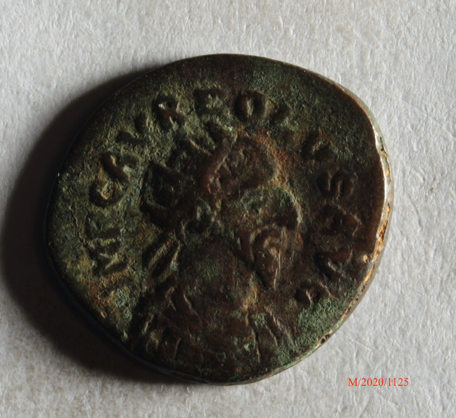 Römische Münze, Nominal Antoninian, Prägeherr Aureolus, Prägeort nicht bestimmbar, Fälschung (Museumsgesellschaft Bad Dürkheim e.V. CC BY-NC-SA)