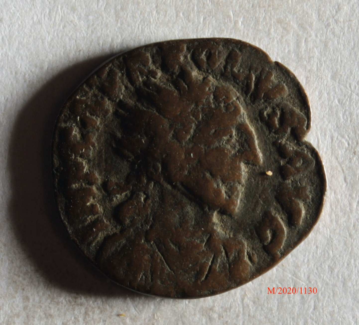 Römische Münze, Nominal Antoninian, Prägeherr Aureolus, Prägeort nicht bestimmbar, Fälschung (Museumsgesellschaft Bad Dürkheim e.V. CC BY-NC-SA)