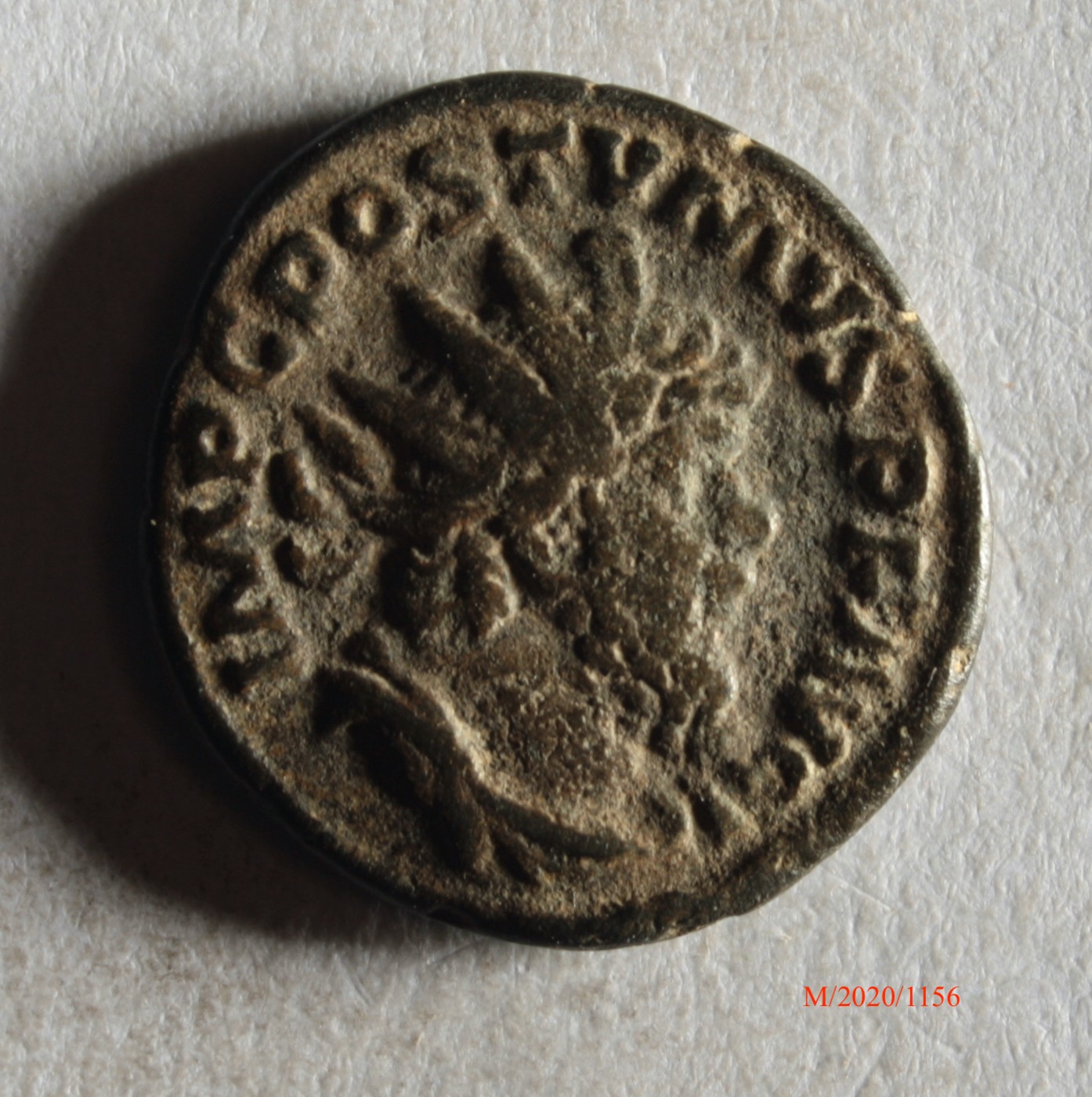 Römische Münze, Nominal Antoninian, Prägeherr Postumus, Prägeort nicht bestimmbar, Fälschung (Museumsgesellschaft Bad Dürkheim e.V. CC BY-NC-SA)