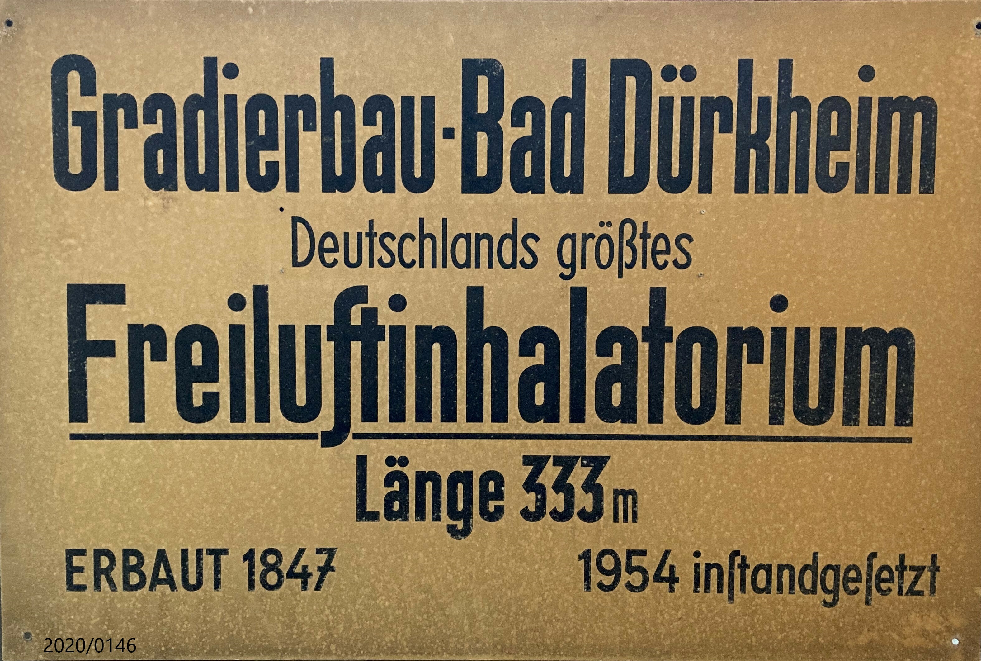 Schild Gradierbau (Stadtmuseum Bad Dürkheim im Kulturzentrum Haus Catoir CC BY-NC-SA)