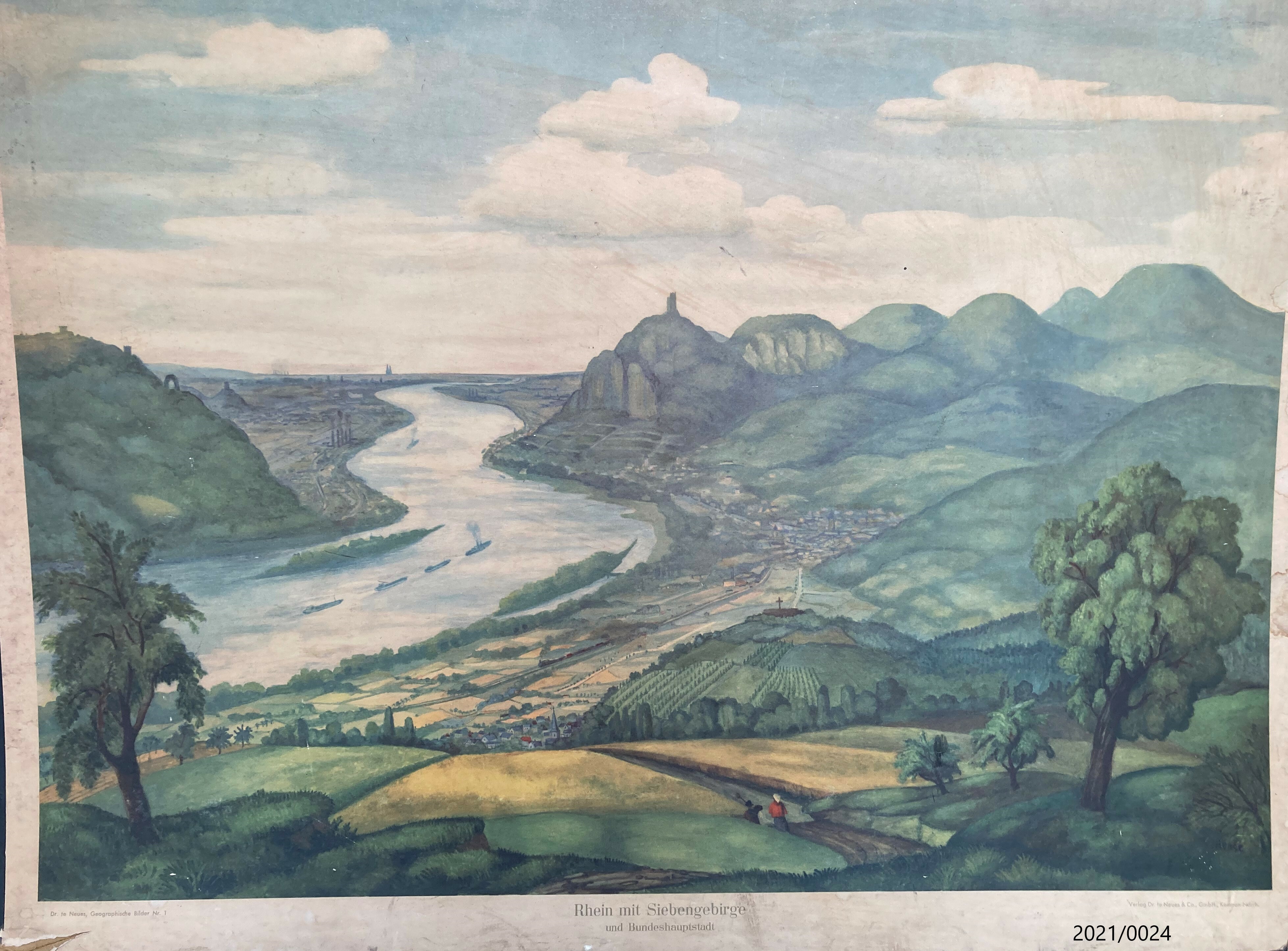 Anschauungsbild Rhein mit Siebengebirge (Stadtmuseum Bad Dürkheim im Kulturzentrum Haus Catoir CC BY-NC-SA)