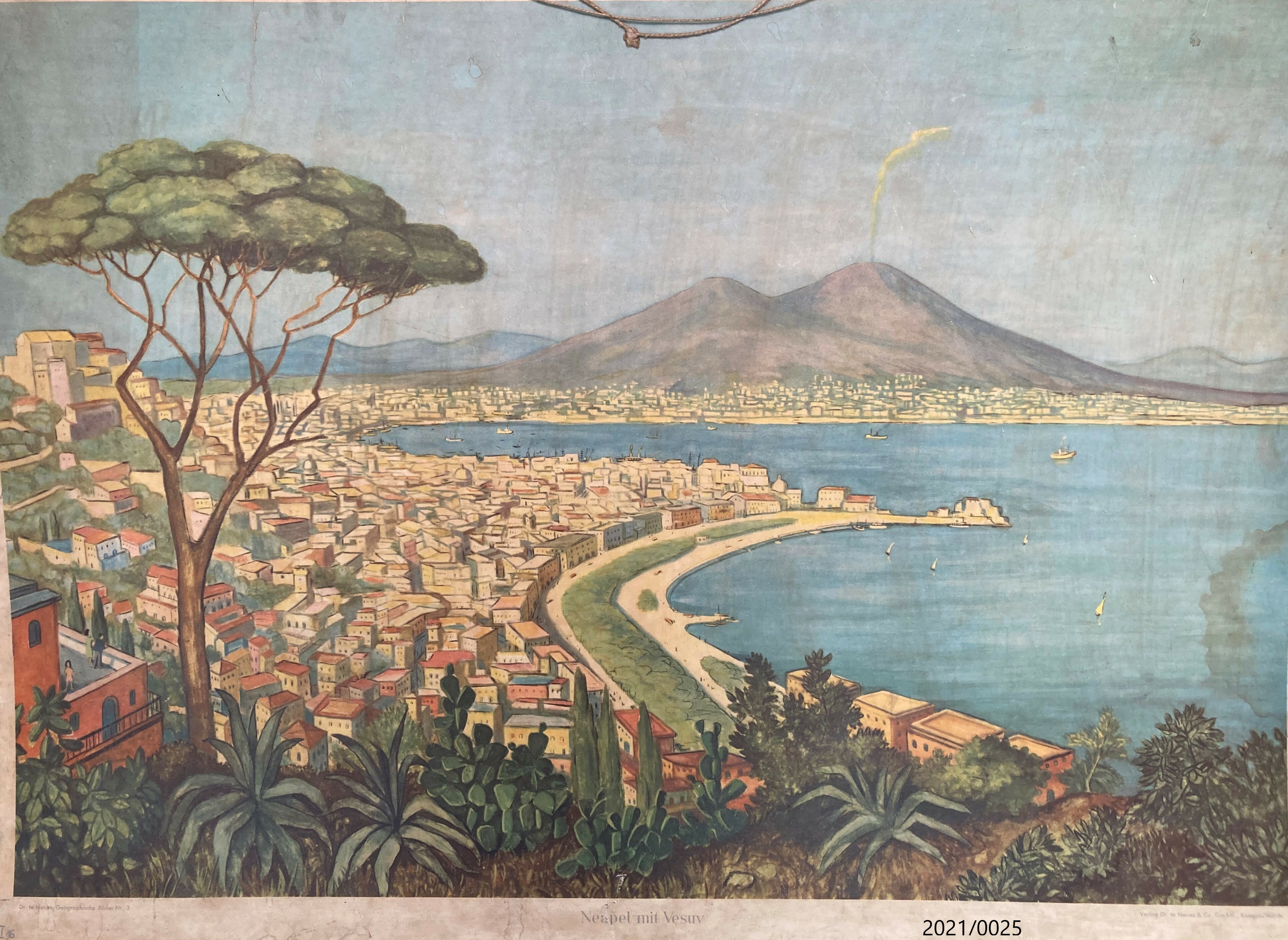 Anschauungsbild Neapel mit Vesuv (Stadtmuseum Bad Dürkheim im Kulturzentrum Haus Catoir CC BY-NC-SA)