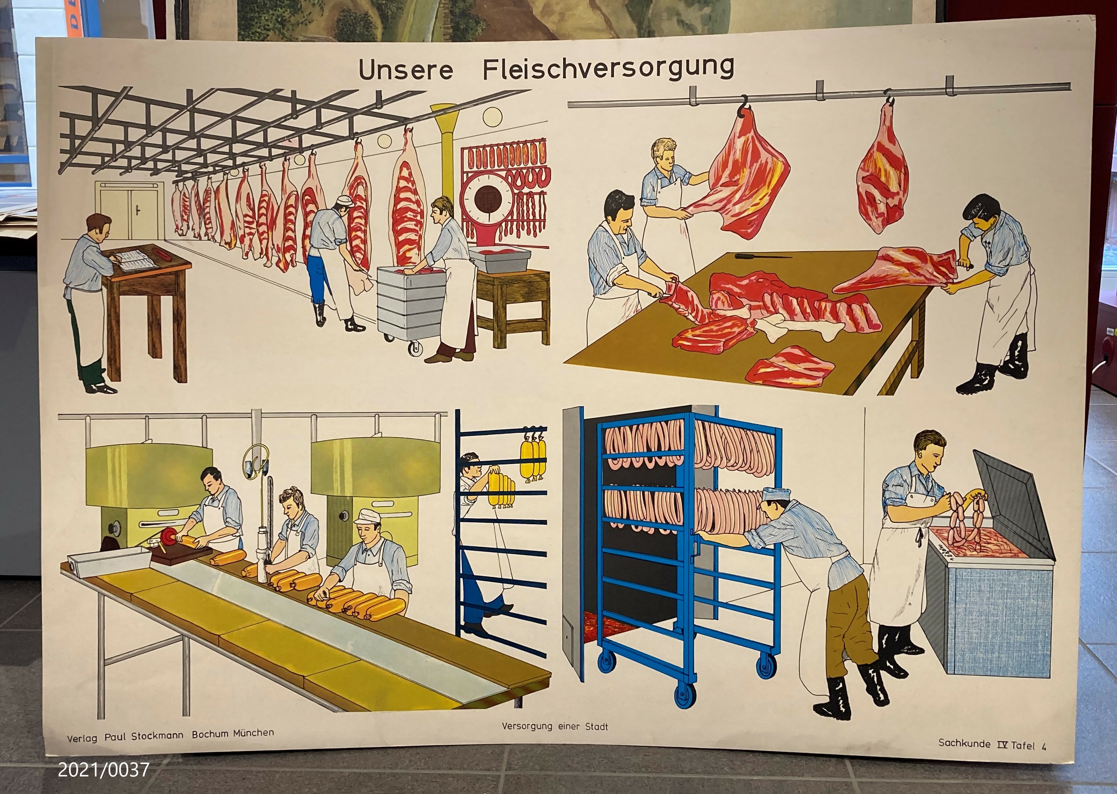 Anschauungsbild Unsere Fleischversorgung (Stadtmuseum Bad Dürkheim im Kulturzentrum Haus Catoir CC BY-NC-SA)
