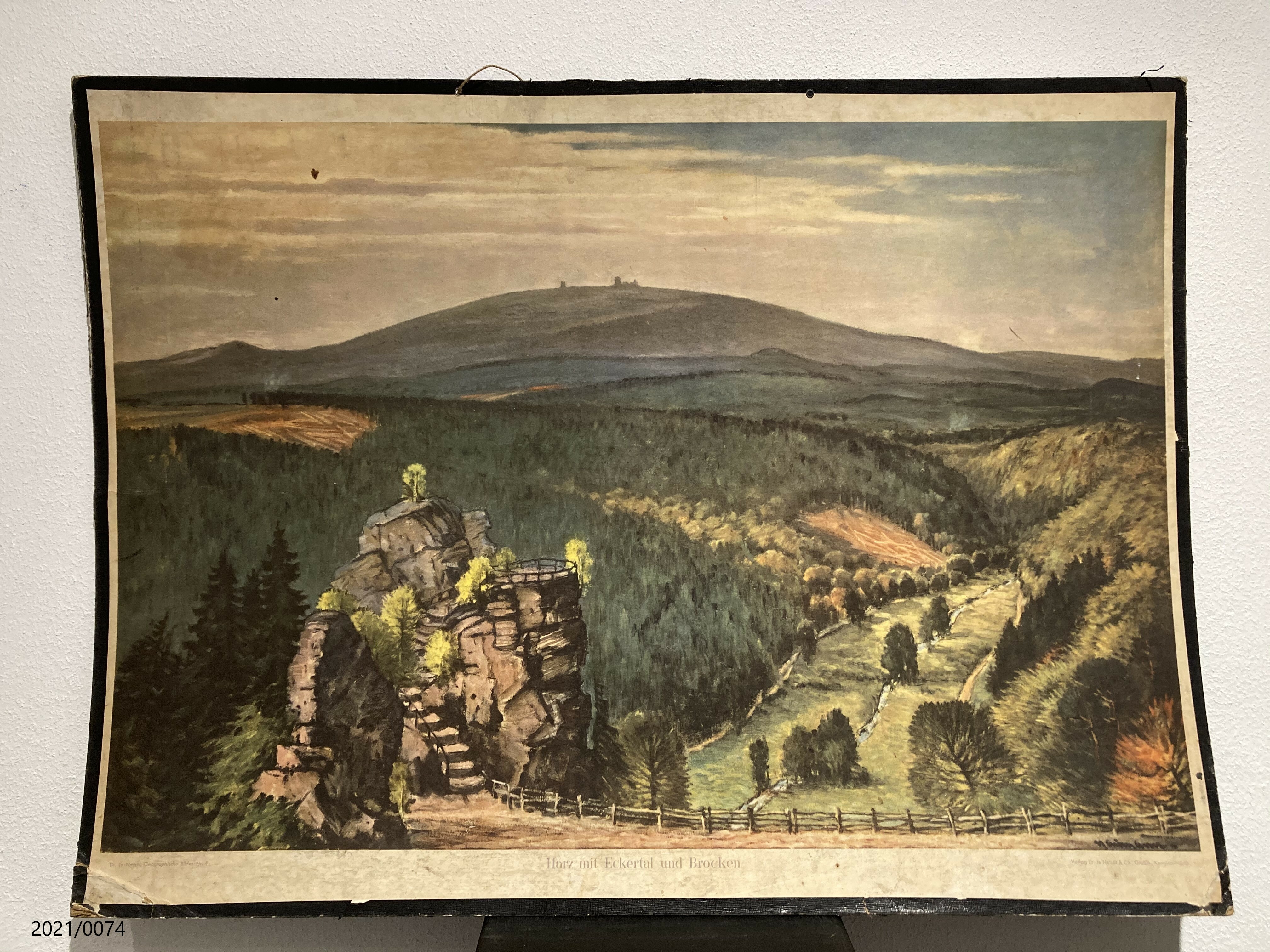 Anschauungsbild Harz mit Eckertal und Brocken (Stadtmuseum Bad Dürkheim im Kulturzentrum Haus Catoir CC BY-NC-SA)