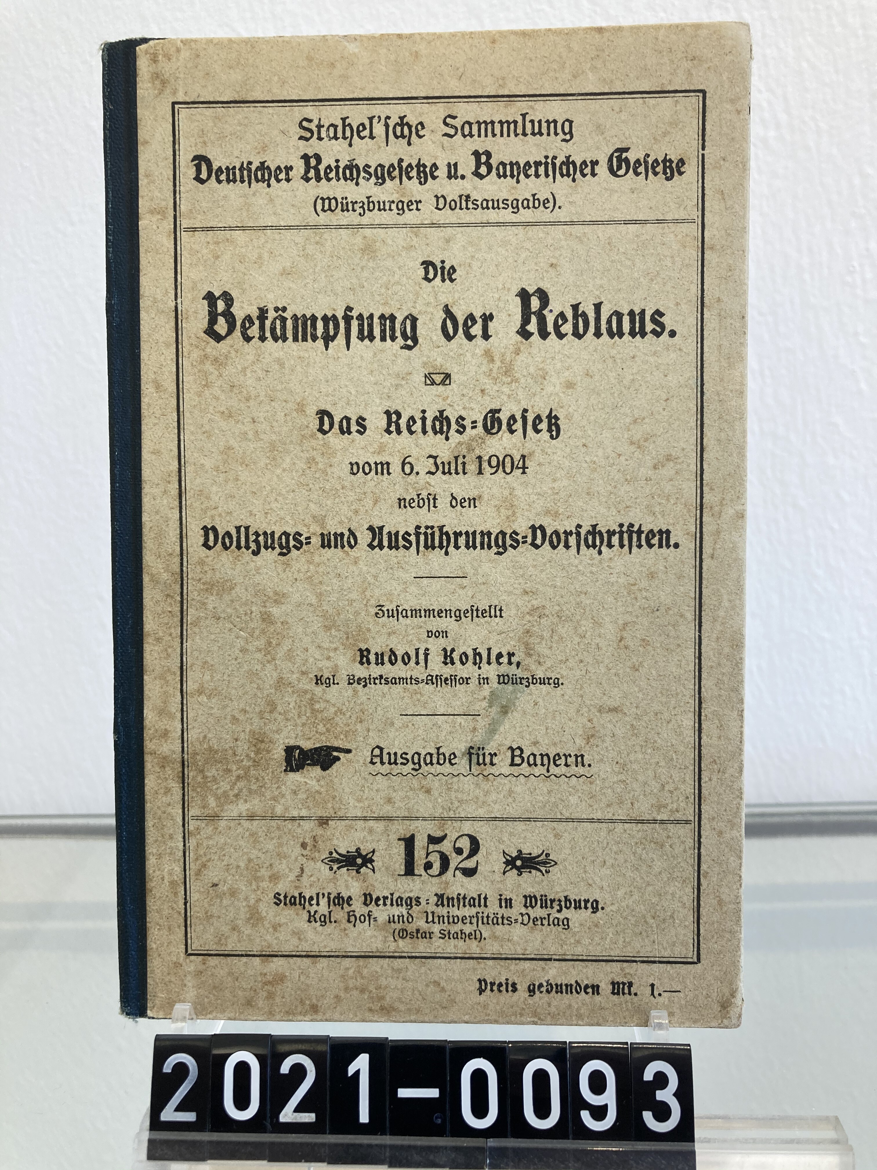 Reichsgesetz zur Bekämpfung der Reblaus (Stadtmuseum Bad Dürkheim CC BY-NC-SA)
