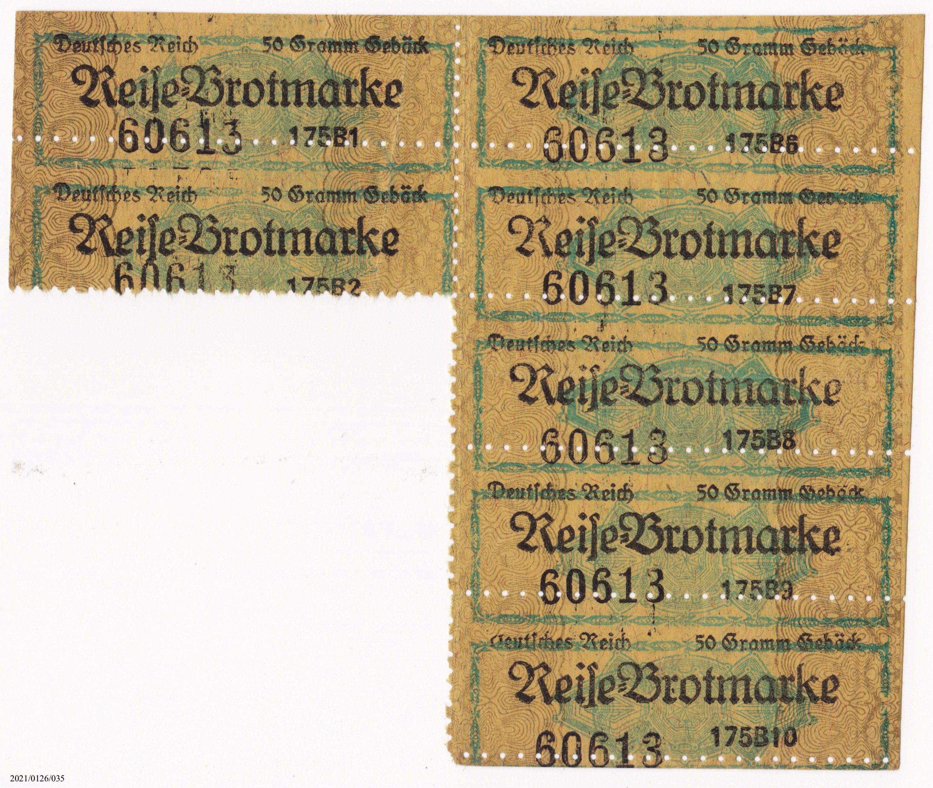 Reise-Brotmarke Deutsches Reich 50g Gebäck (Museumsgesellschaft Bad Dürkheim e. V. CC BY-NC-SA)