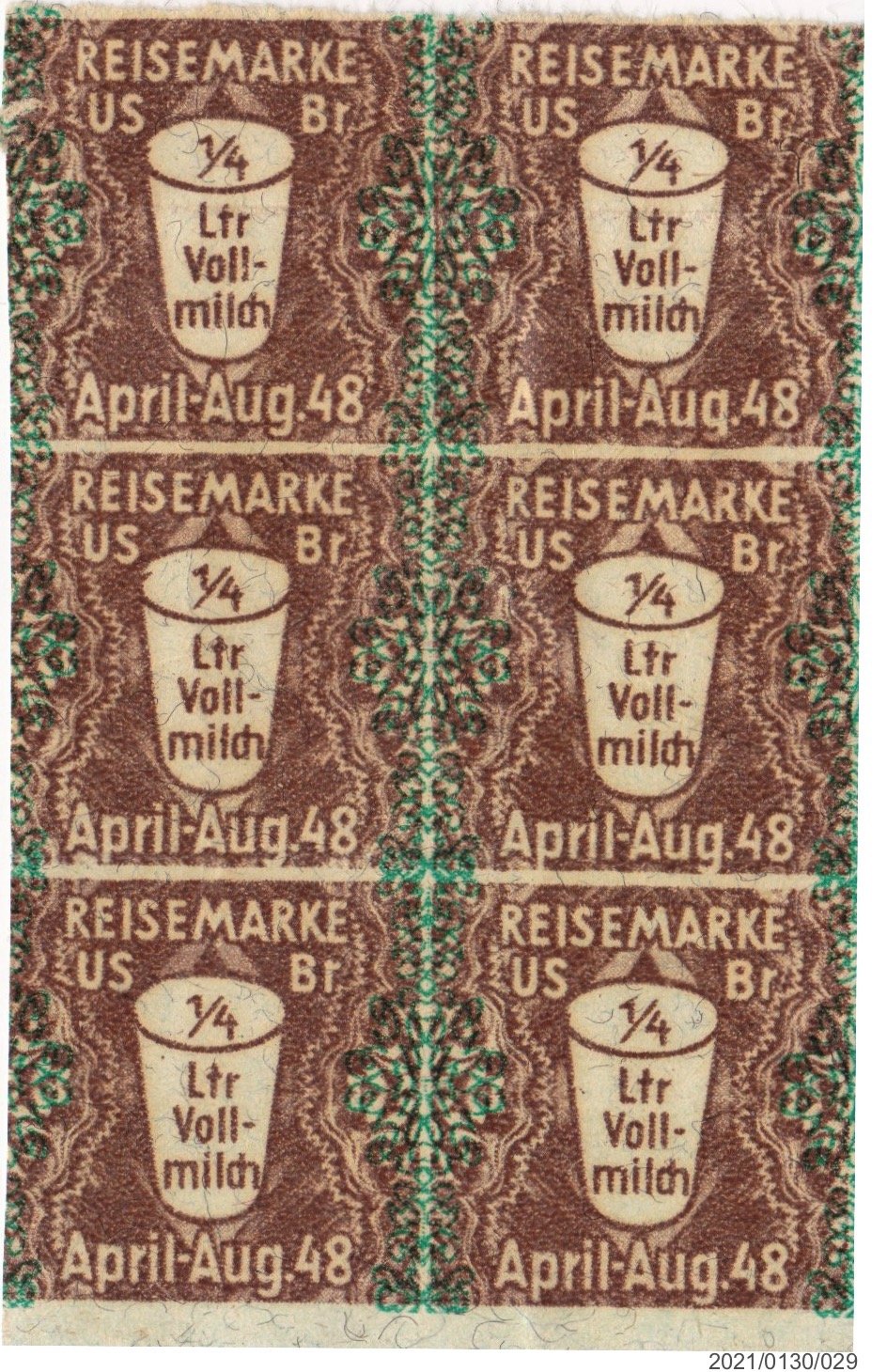 Reisemarken 1/4 Liter Vollmich US- und britische Zone (Museumsgesellschaft Bad Dürkheim e. V. CC BY-NC-SA)