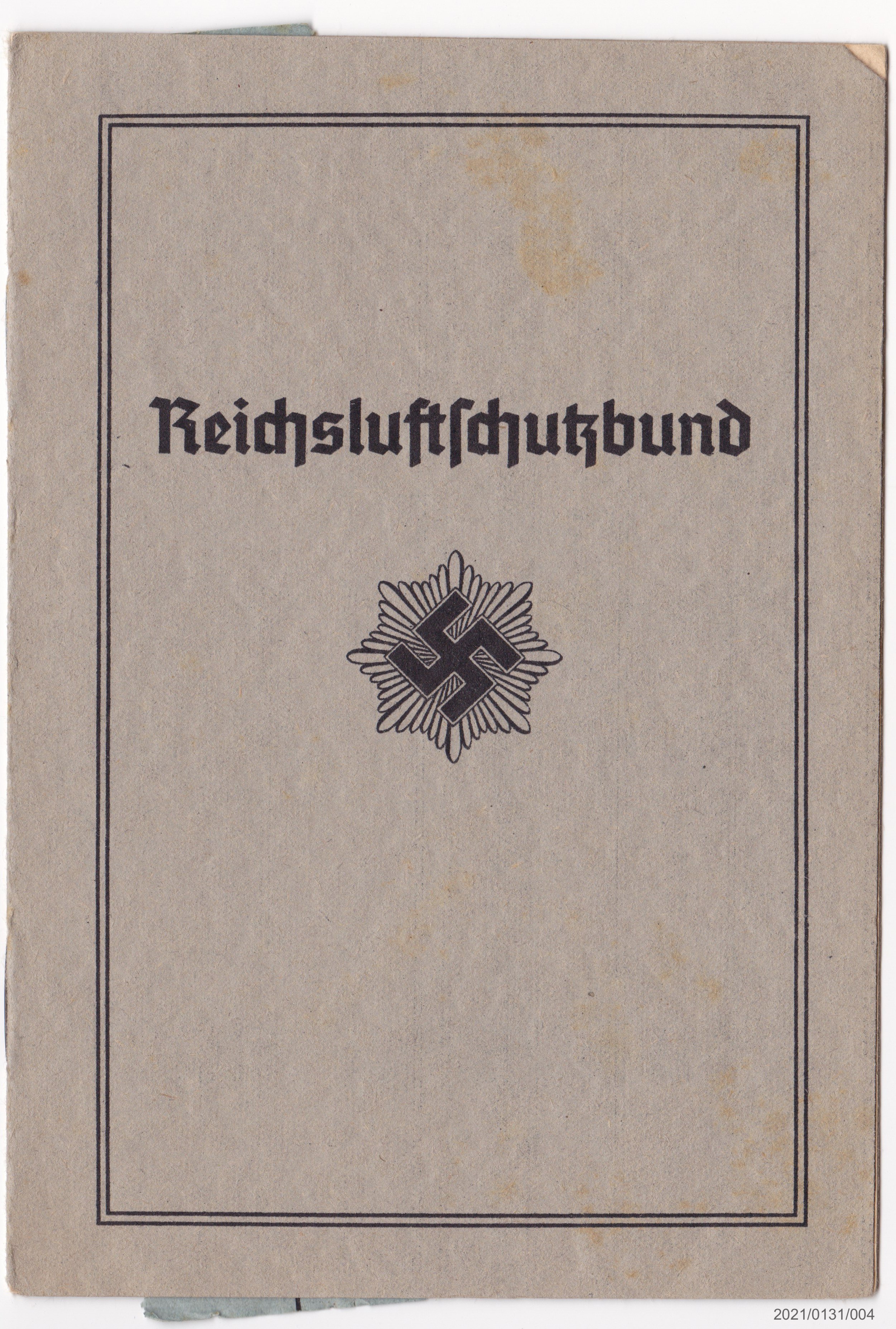 Mitgliedsbuch zum Reichsluftschutzbund (Museumsgesellschaft Bad Dürkheim e. V. CC BY-NC-SA)