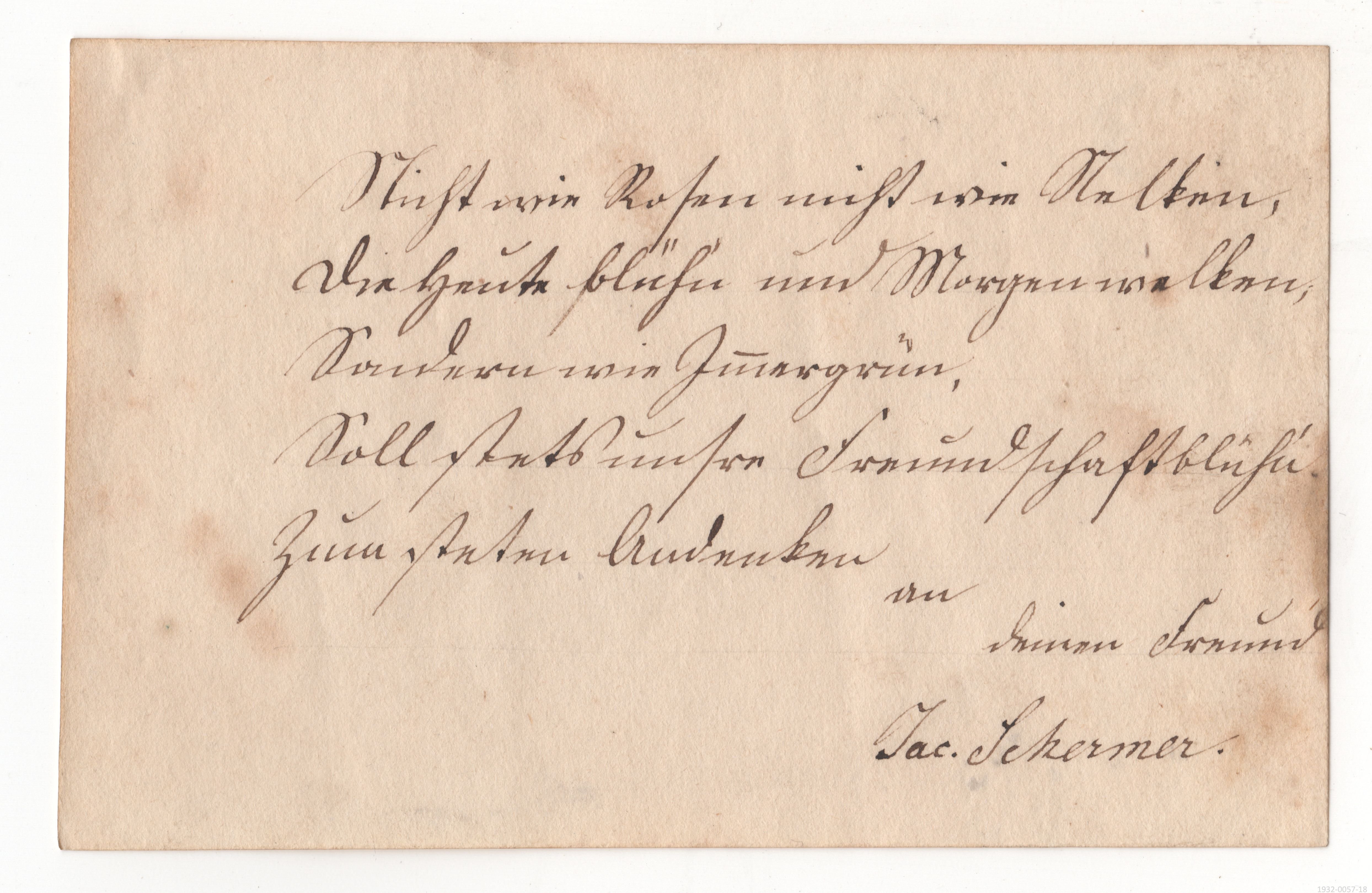Stammbuch, um 1830, Blatt 18 (Museumsgesellschaft Bad Dürkheim e. V. CC BY-NC-SA)