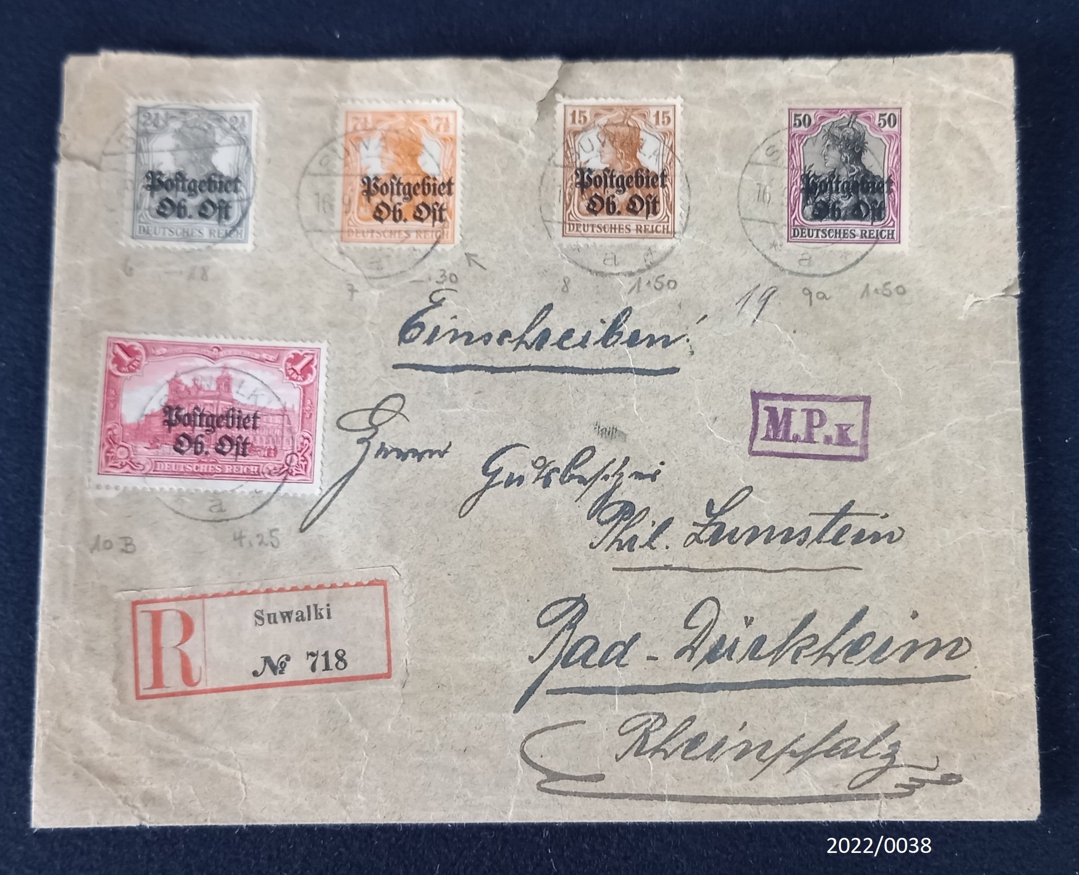 Briefumschlag, Brief an Philipp Zumstein (Stadtmuseum Bad Dürkheim im Kulturzentrum Haus Catoir CC BY-NC-SA)