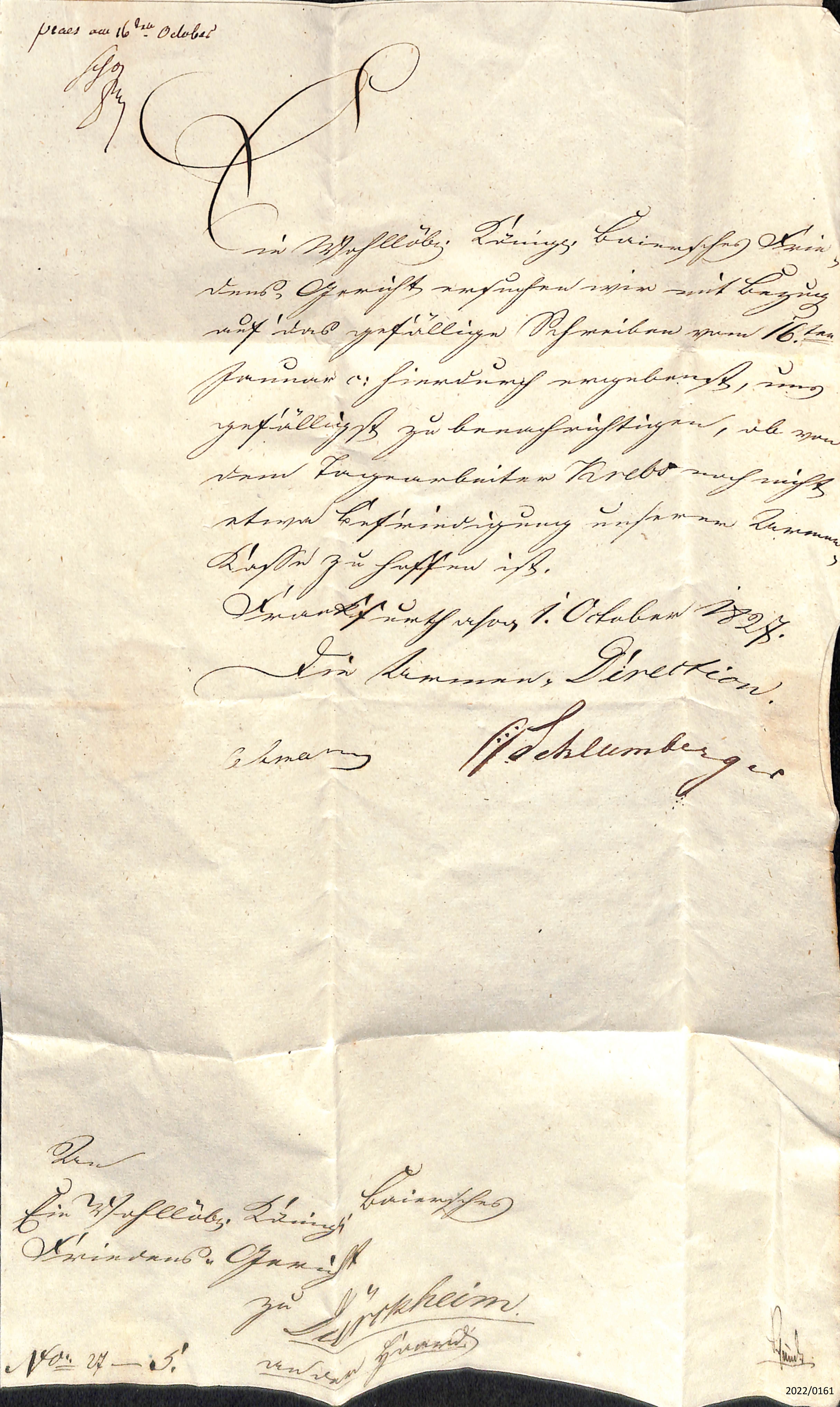 Brief mit Siegel (Stadtmuseum Bad Dürkheim im Kulturzentrum Haus Catoir CC BY-NC-SA)