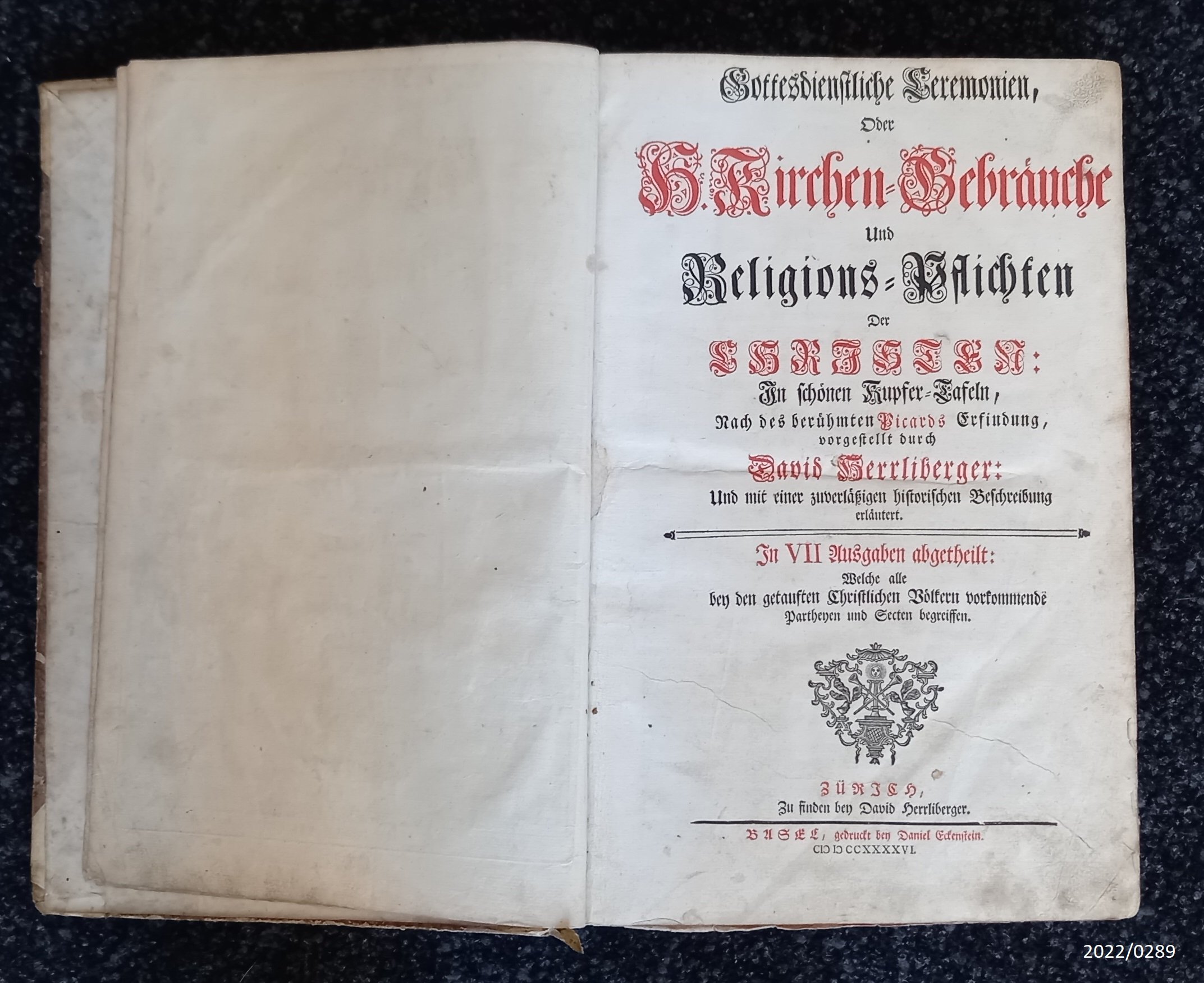 "Gottesdienstliche Ceremonien, Oder H. Kirchen-Gebräuche" 1746 (Stadtmuseum Bad Dürkheim im Kulturzentrum Haus Catoir CC BY-NC-SA)