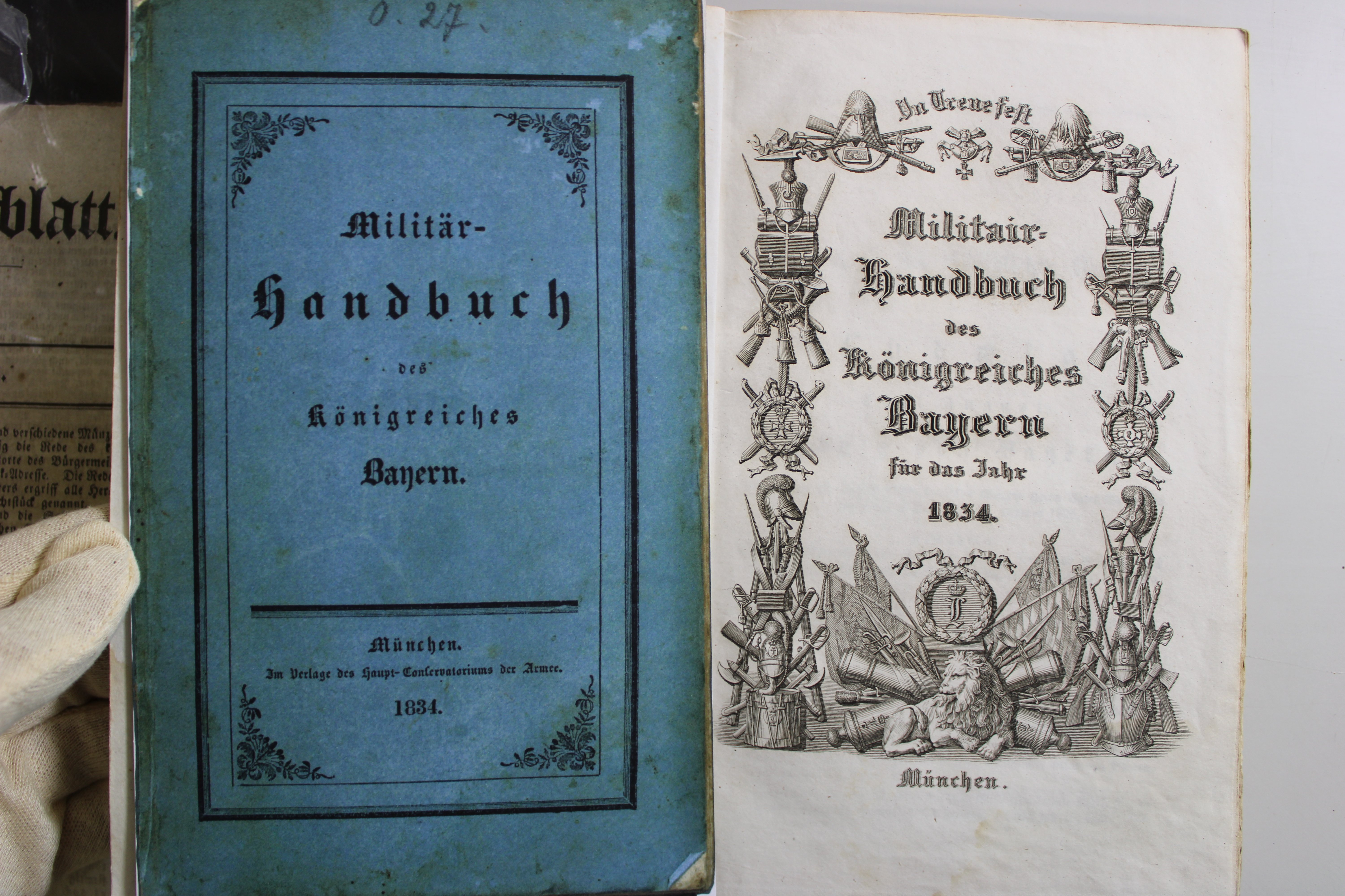 Militär-Handbuch des Königreichs Bayern für das Jahr 1834 (Stadt- und Festungsmuseum Germersheim CC BY-NC-SA)