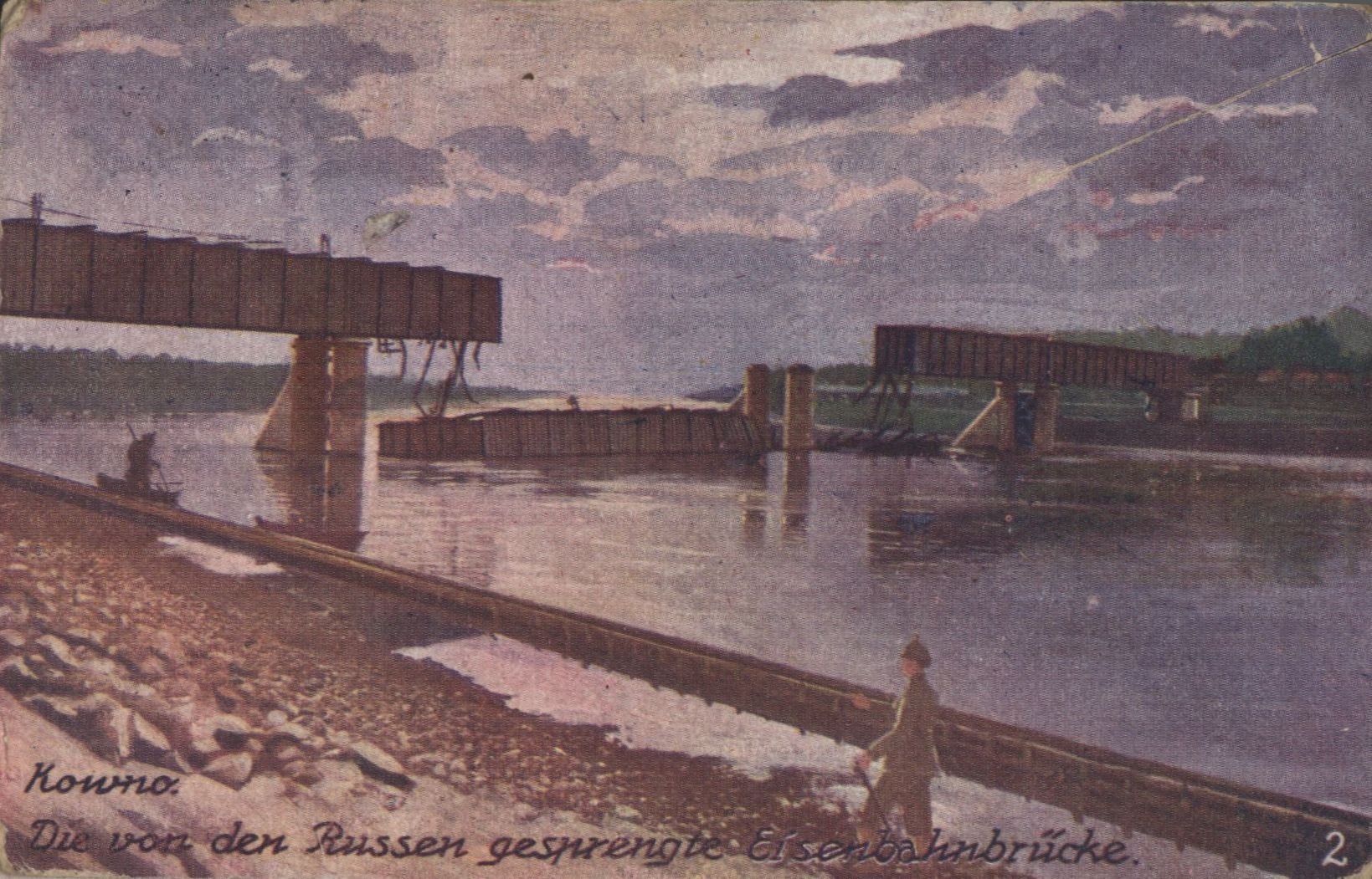 Kowno, Gesprengte Eisenbahnbrücke (Heimatmuseum Waldfischbach-Burgalben CC BY-NC-SA)