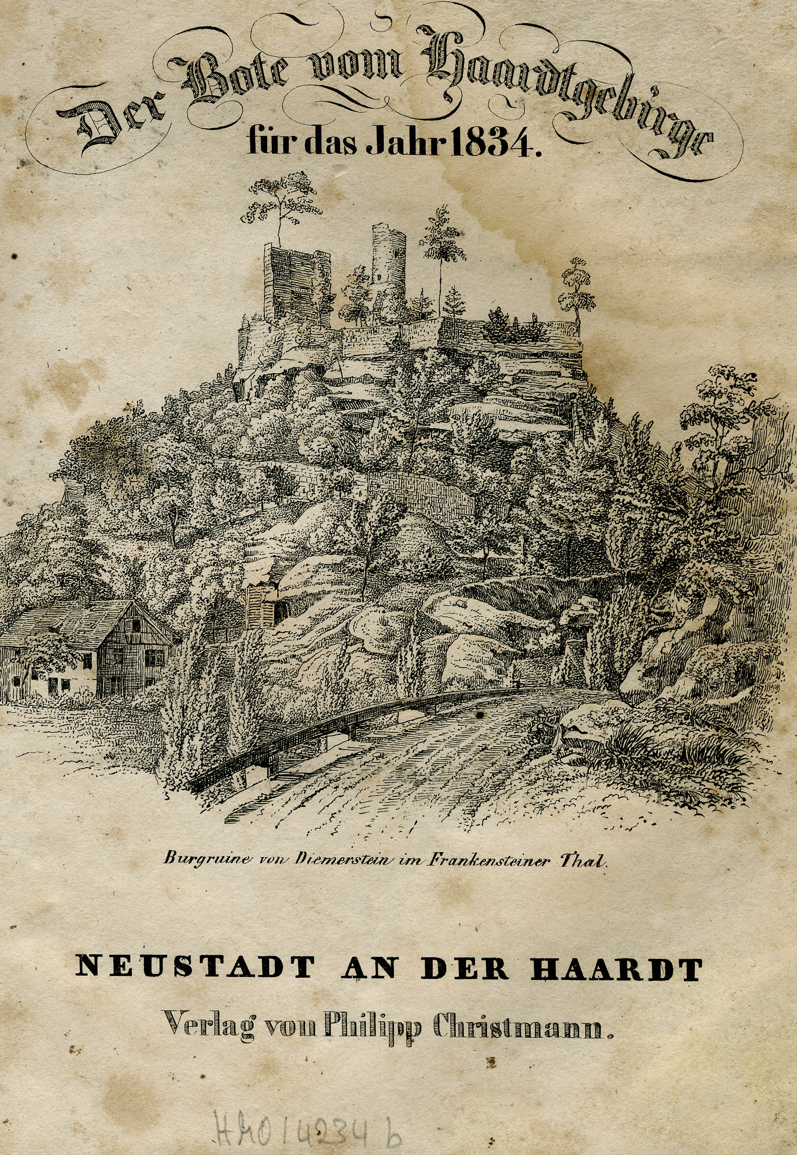Der Bote vom Haardtgebirge, ein neuer Kalender für das Jahr 1834 (Historisches Museum der Pfalz, Speyer CC BY)