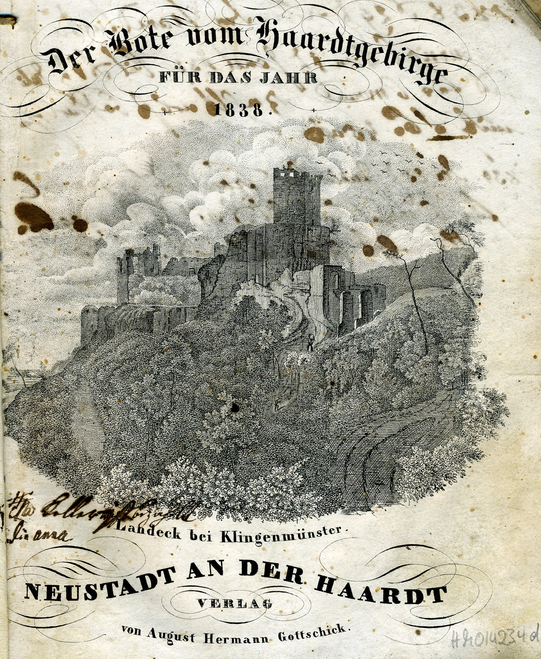 Der Bote vom Haardtgebirge für das Jahr 1838 (Historisches Museum der Pfalz, Speyer CC BY)