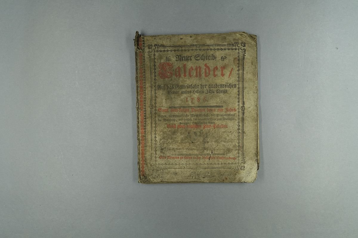 Neuer Schreibkalender für das Jahr 1786 (Kempten) (Historisches Museum der Pfalz, Speyer CC BY)