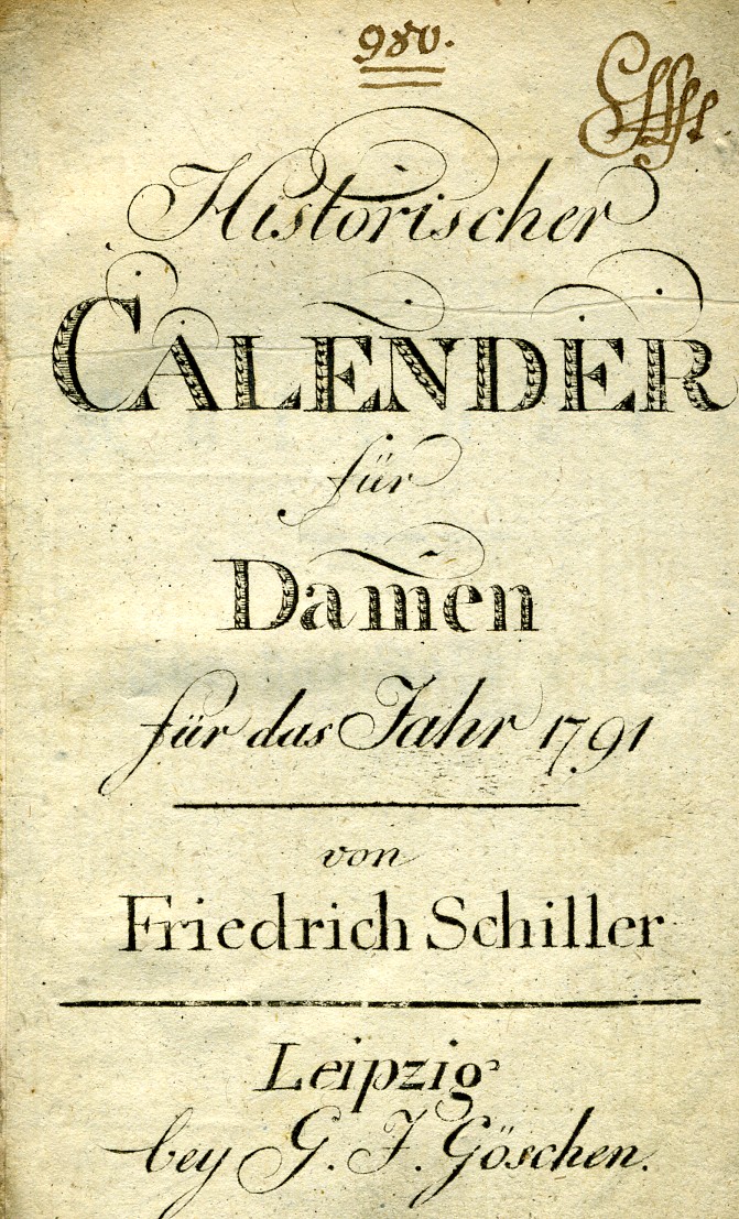 Historischer Kalender für Damen für das Jahr 1791 von Friedrich Schiller (Historisches Museum der Pfalz, Speyer CC BY)