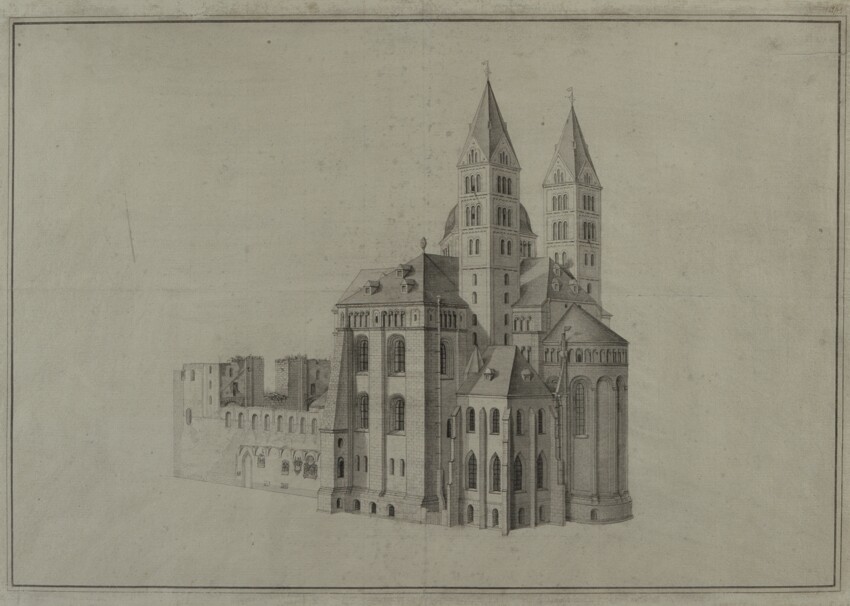 Der Dom zu Speyer von Südwesten gesehen (Historisches Museum der Pfalz, Speyer CC BY-NC-ND)
