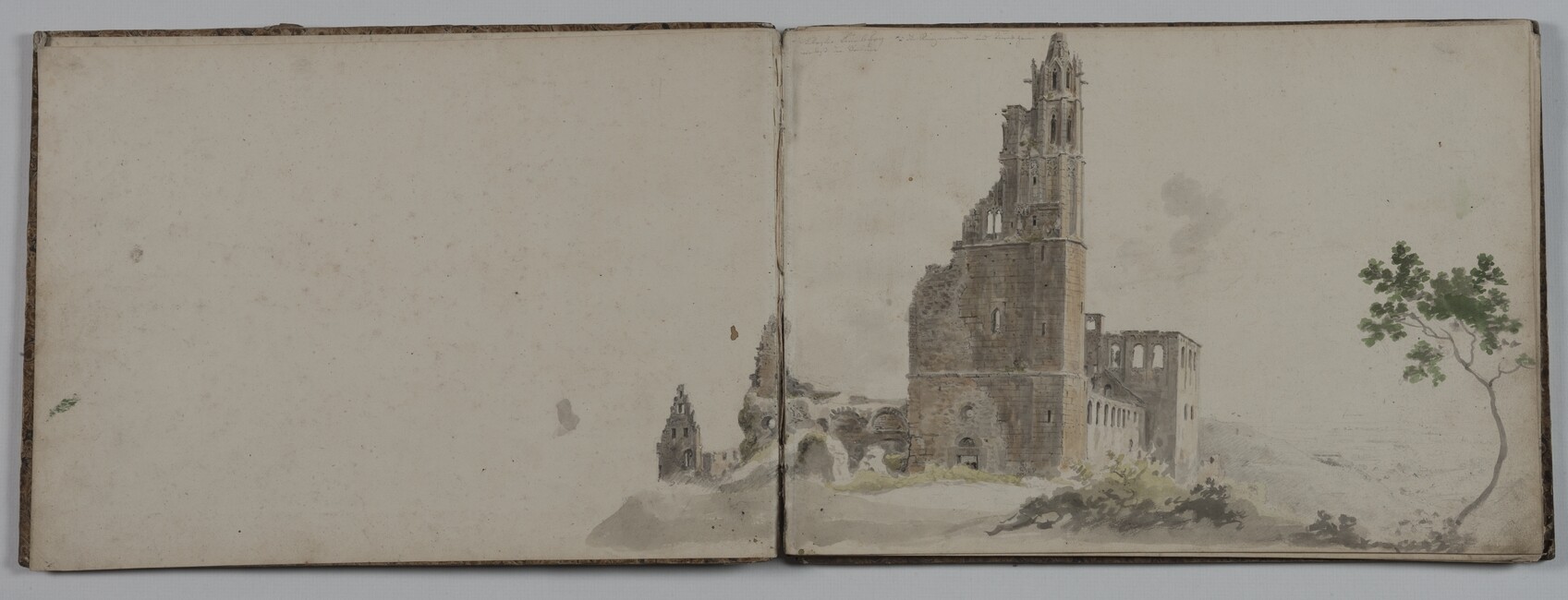 Die Limburg bei Bad Dürkheim - Skizzenbuch Blatt 2 (Doppelseite) (Historisches Museum der Pfalz, Speyer CC BY-NC-ND)
