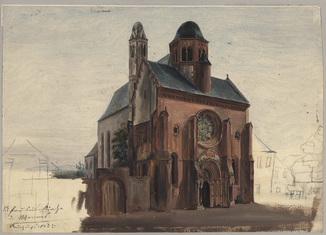 Die Kirche St. Paulus in Worms, Vorhalle von Nordwesten (Historisches Museum der Pfalz, Speyer CC BY)
