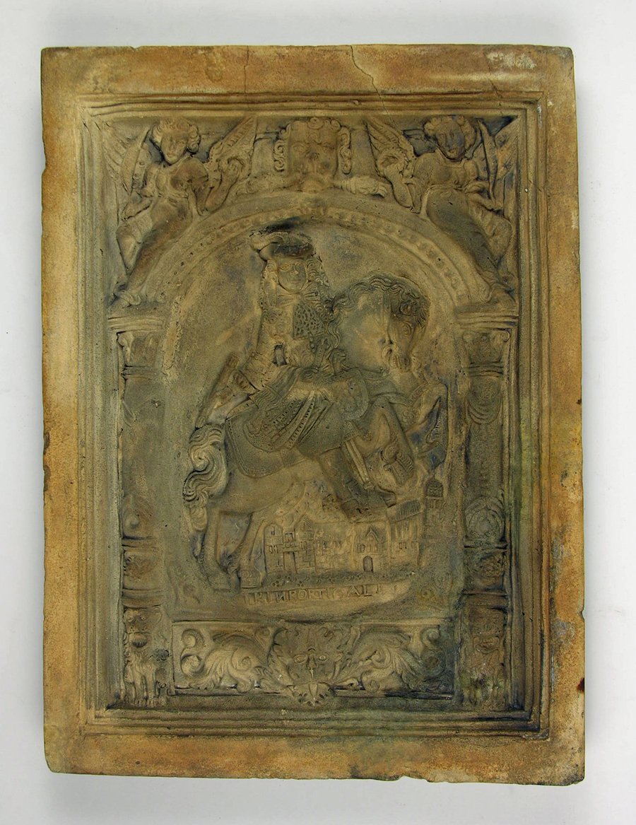 Ofenkachel mit Darstellung des französischen Generals Melac (Historisches Museum der Pfalz, Speyer CC BY)