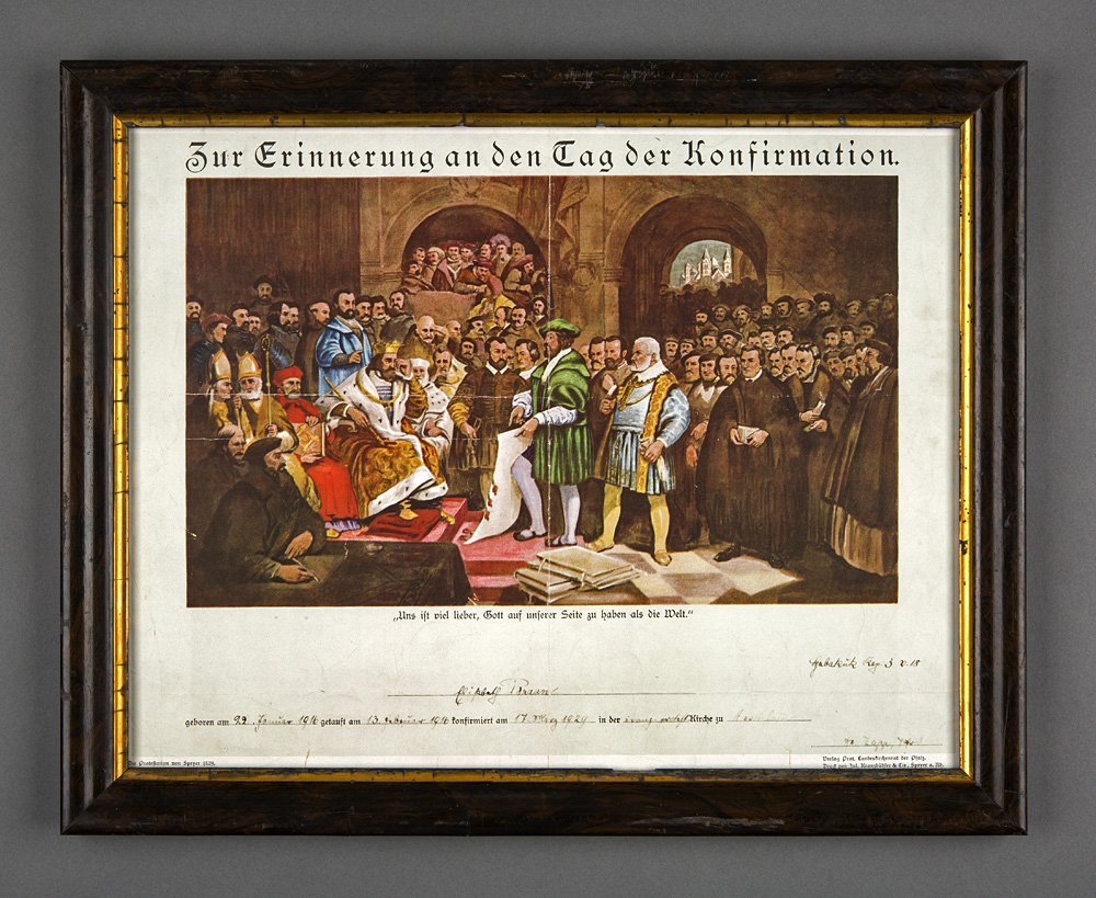 Konfirmationsschein für Elisabeth Braun, Assenheim (Historisches Museum der Pfalz, Speyer CC BY-NC-ND)