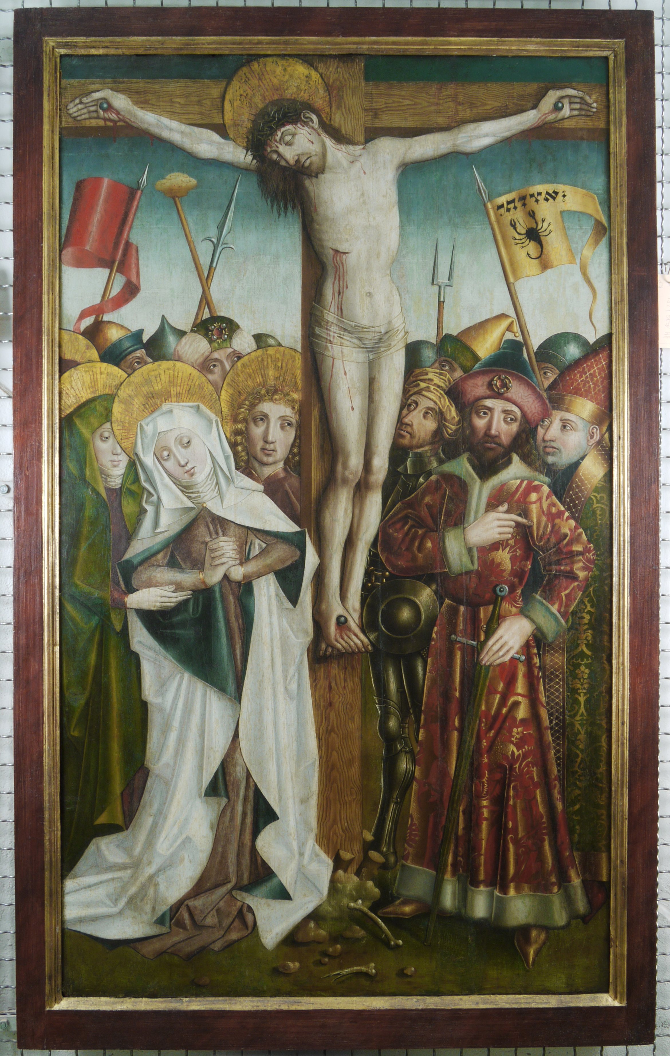Kreuzigung Christi (Oberrheinischer Altar, Triptychon) (Historisches Museum der Pfalz, Speyer CC BY)
