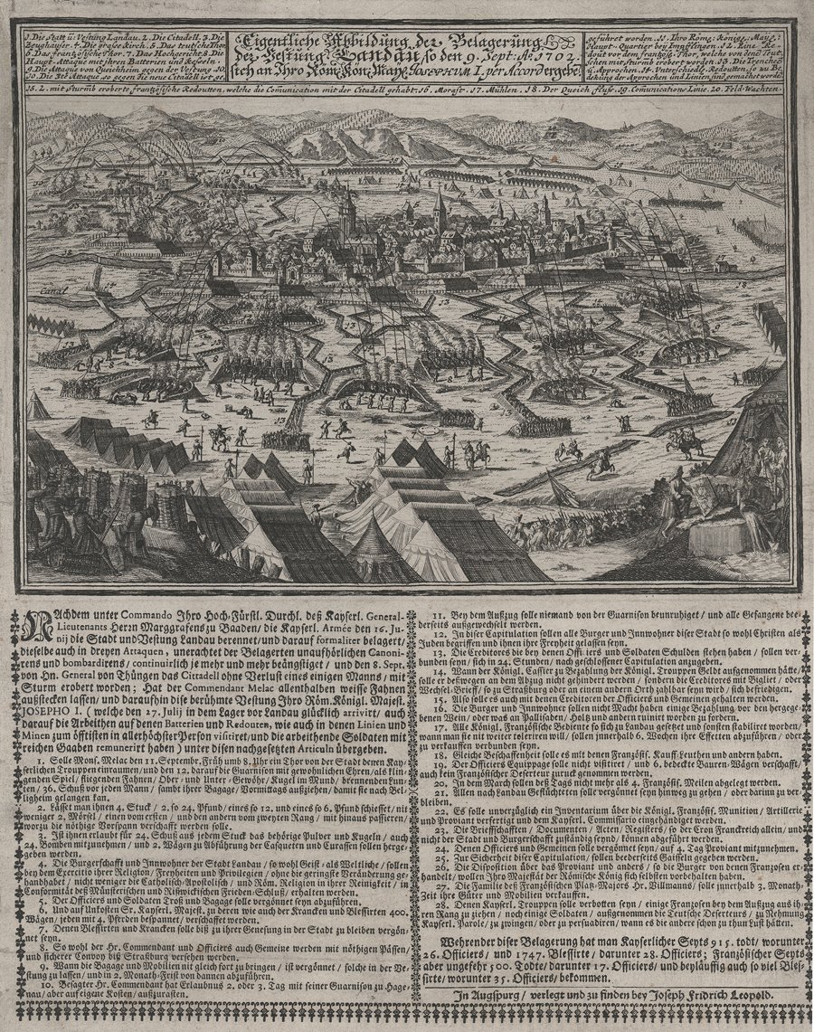 Flugblatt auf die Belagerung Landaus 1702 (Historisches Museum der Pfalz, Speyer CC BY)